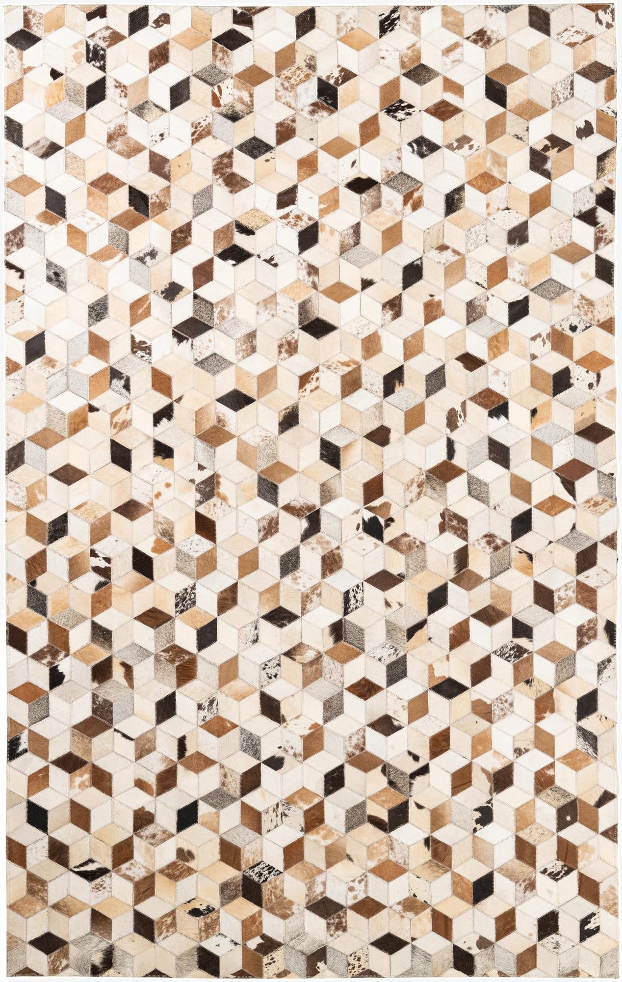  5' x 7' 10 Cowhide Leather Rug