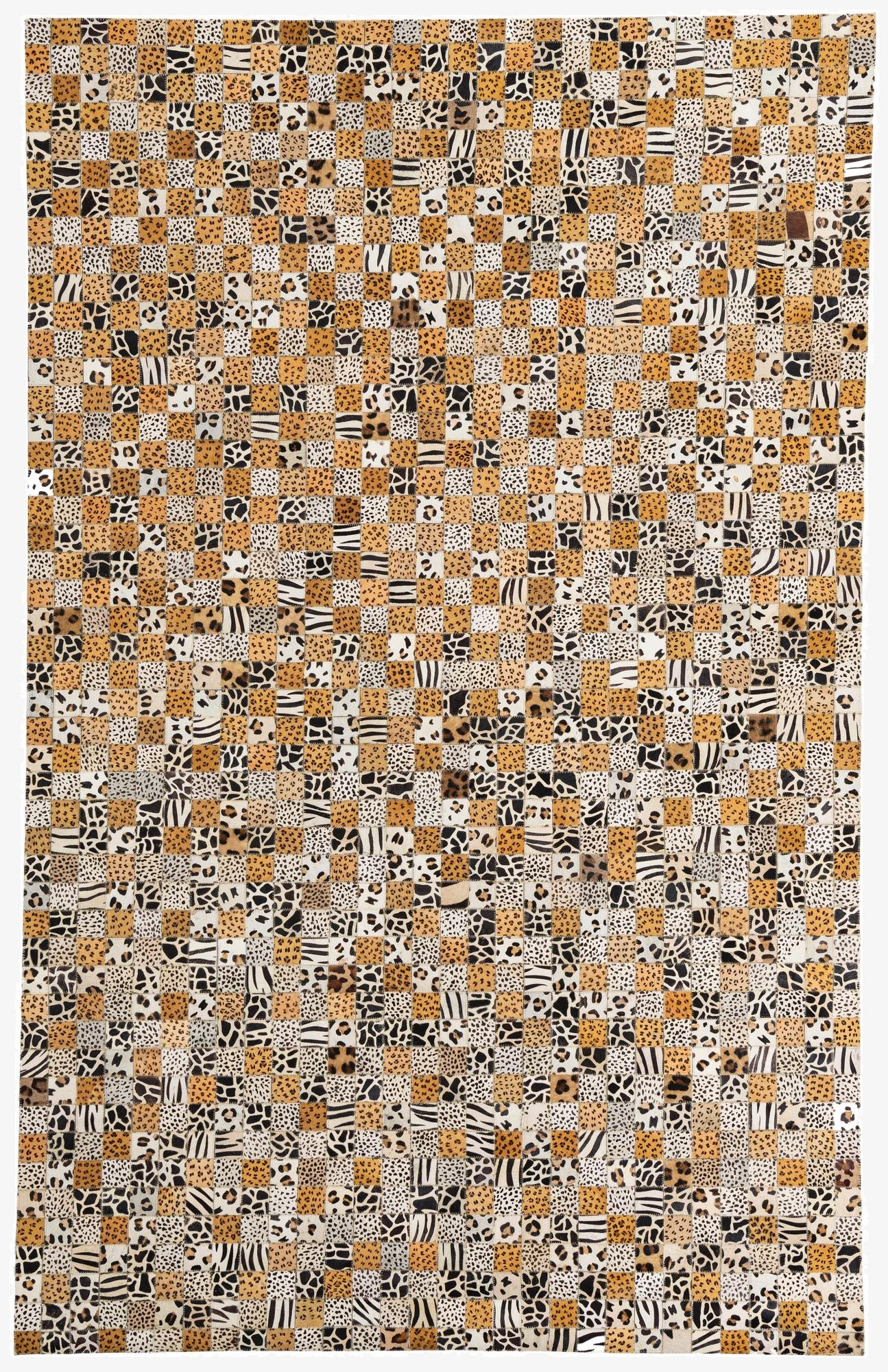  5' 1 x 8' Cowhide Leather Rug