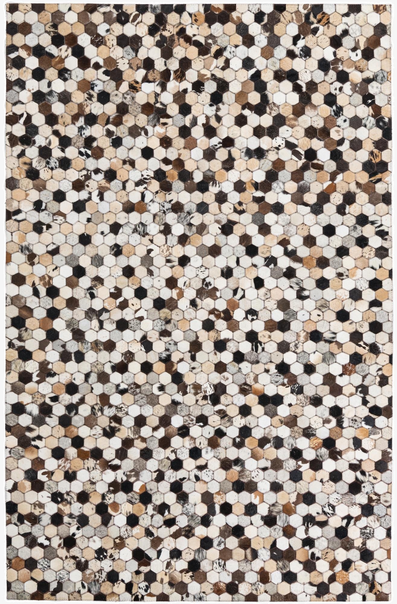  5' 1 x 8' Cowhide Leather Rug