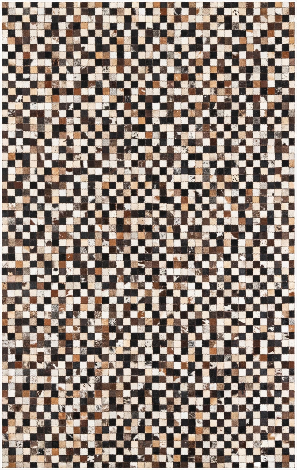  5' 1 x 8' 2 Cowhide Leather Rug