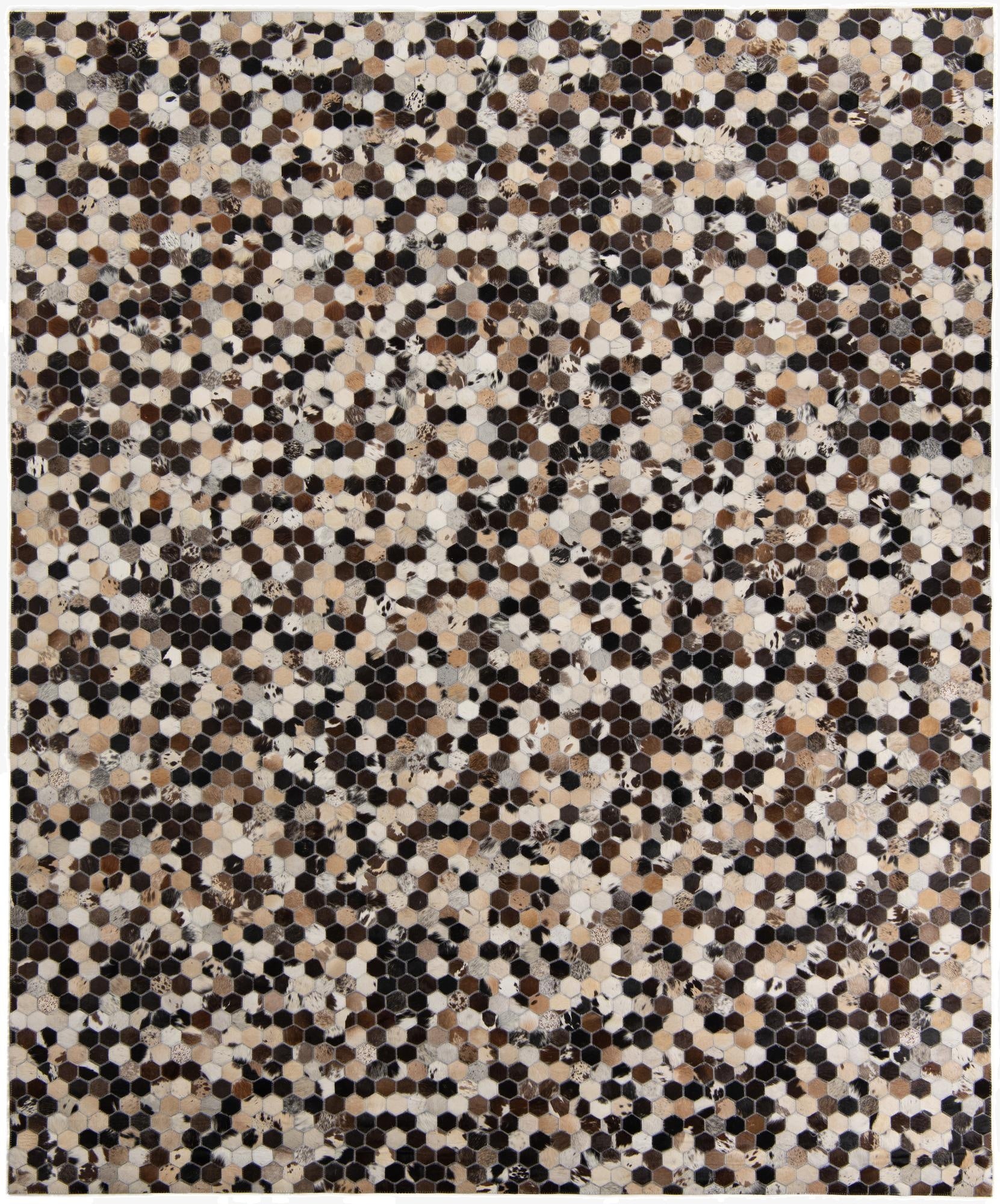  8' 1 x 9' 9 Cowhide Leather Rug