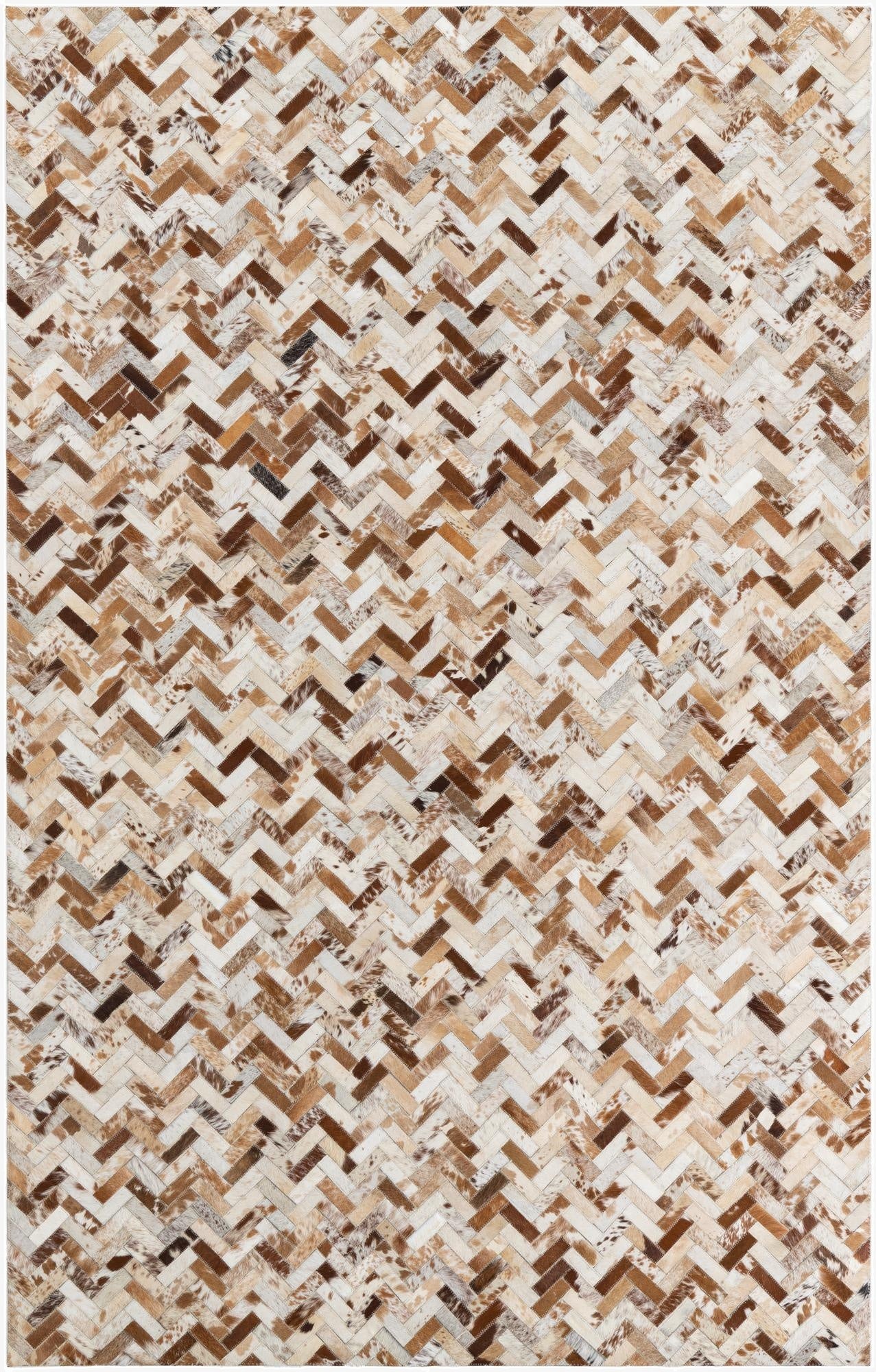  5' 1 x 8' Cowhide Leather Rug