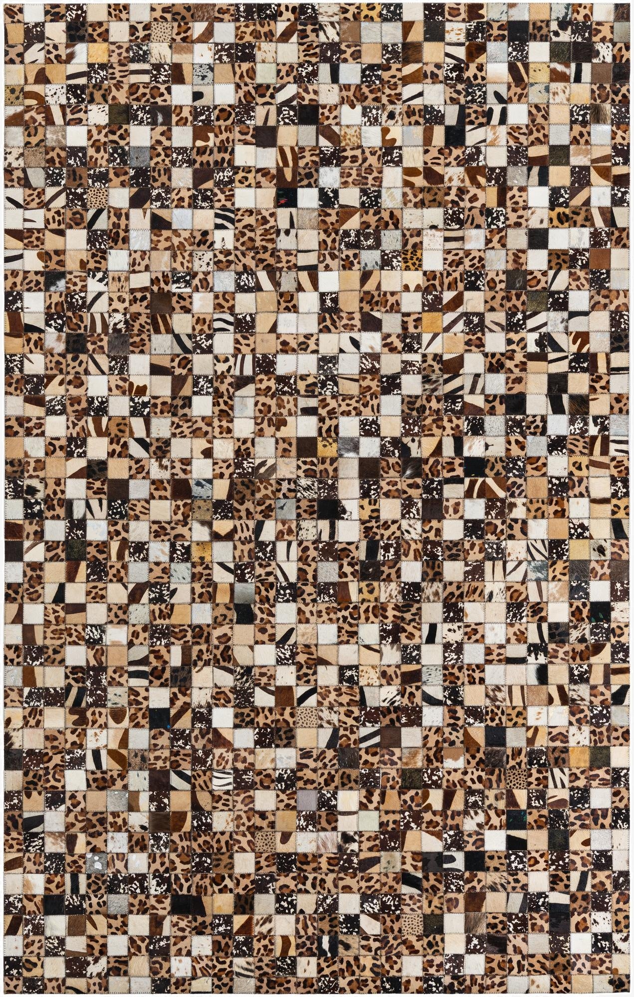  5' 1 x 8' 1 Cowhide Leather Rug