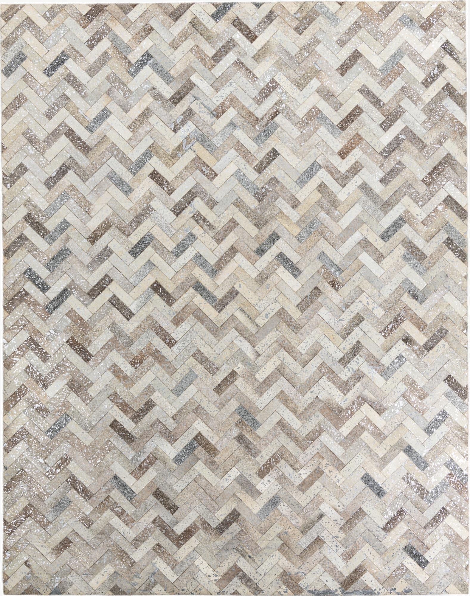  7' 10 x 10' Cowhide Leather Rug