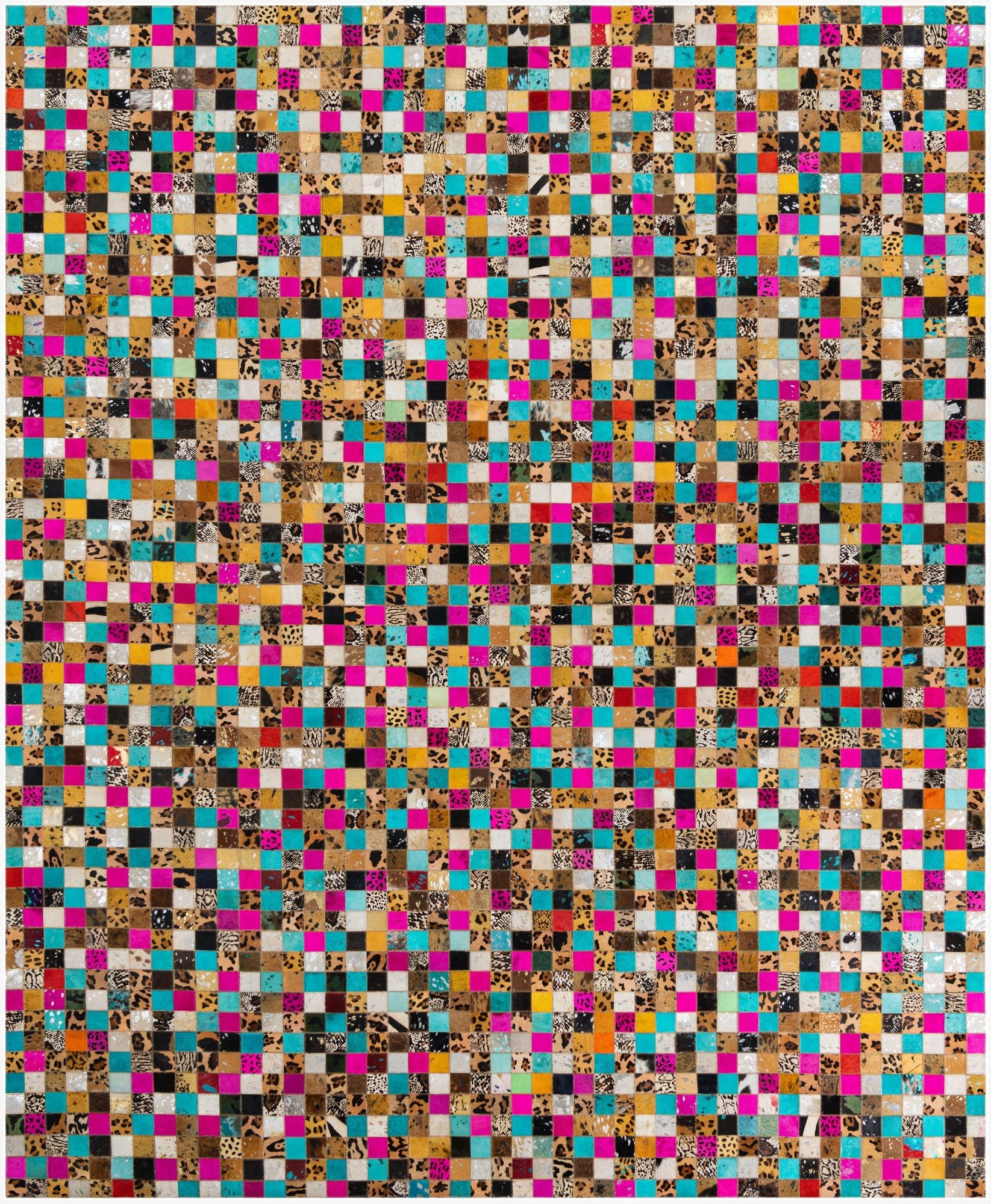  8' x 9' 10 Cowhide Leather Rug