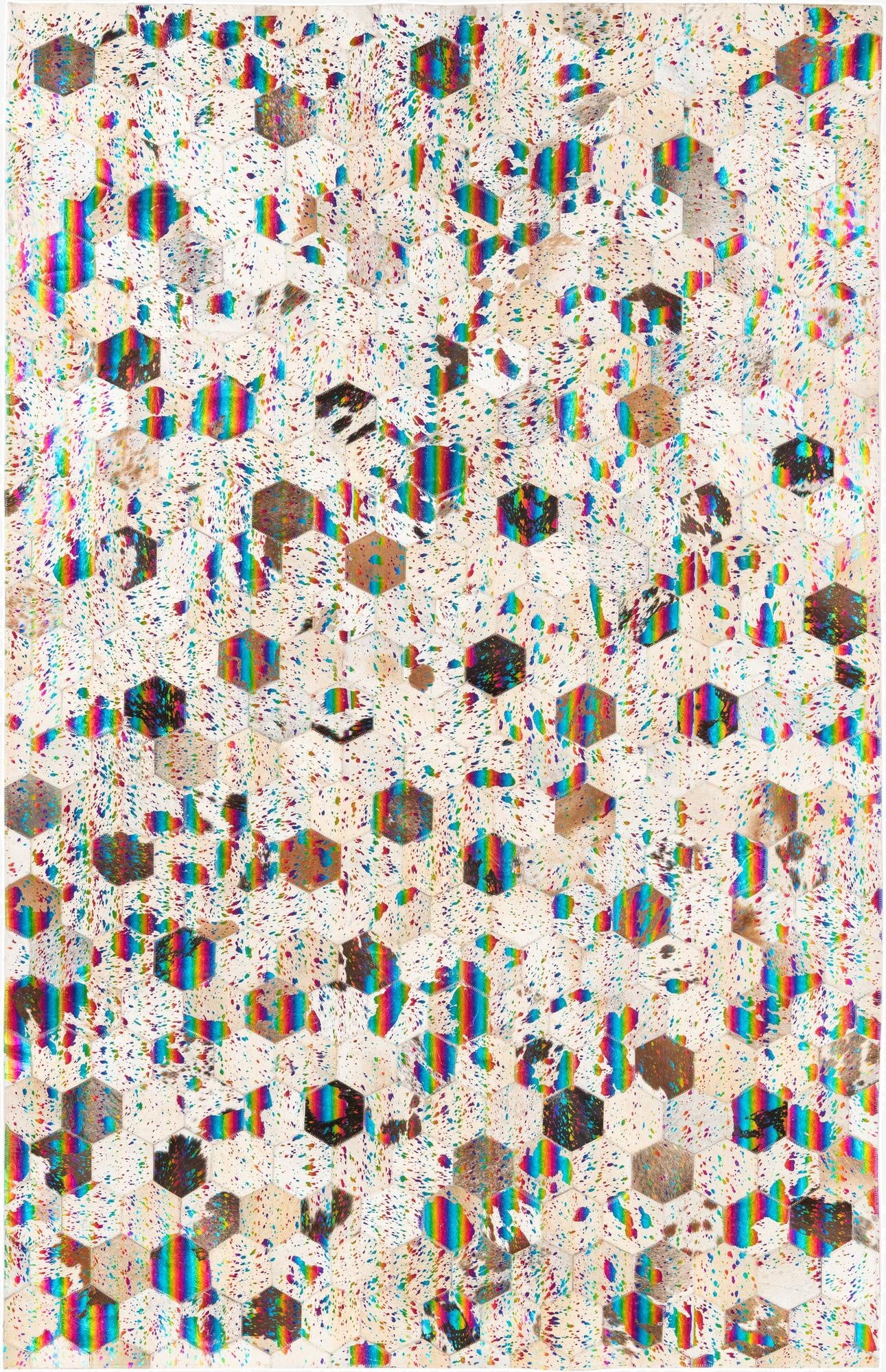  5' x 7' 10 Cowhide Leather Rug