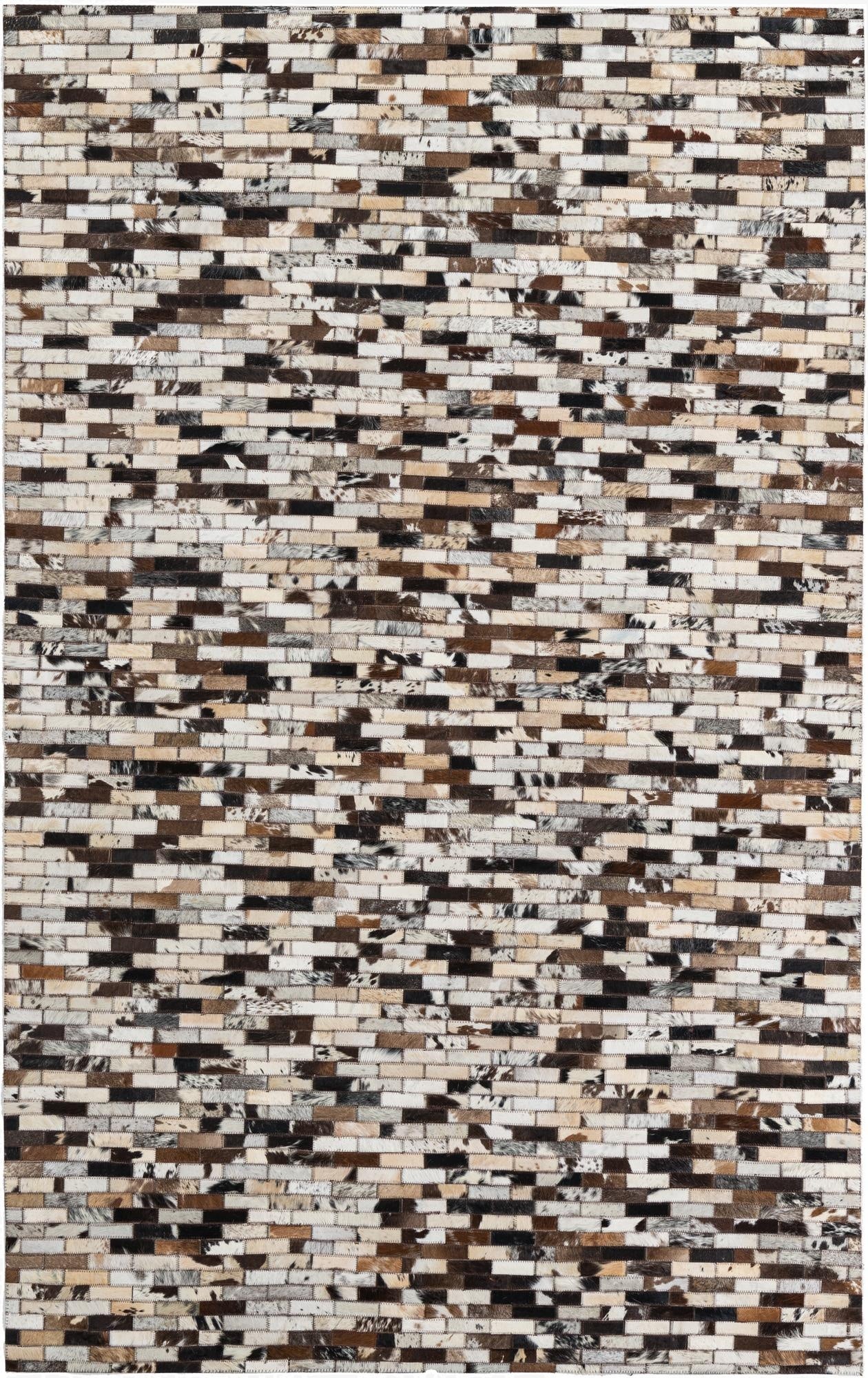  5' x 7' 10 Cowhide Leather Rug