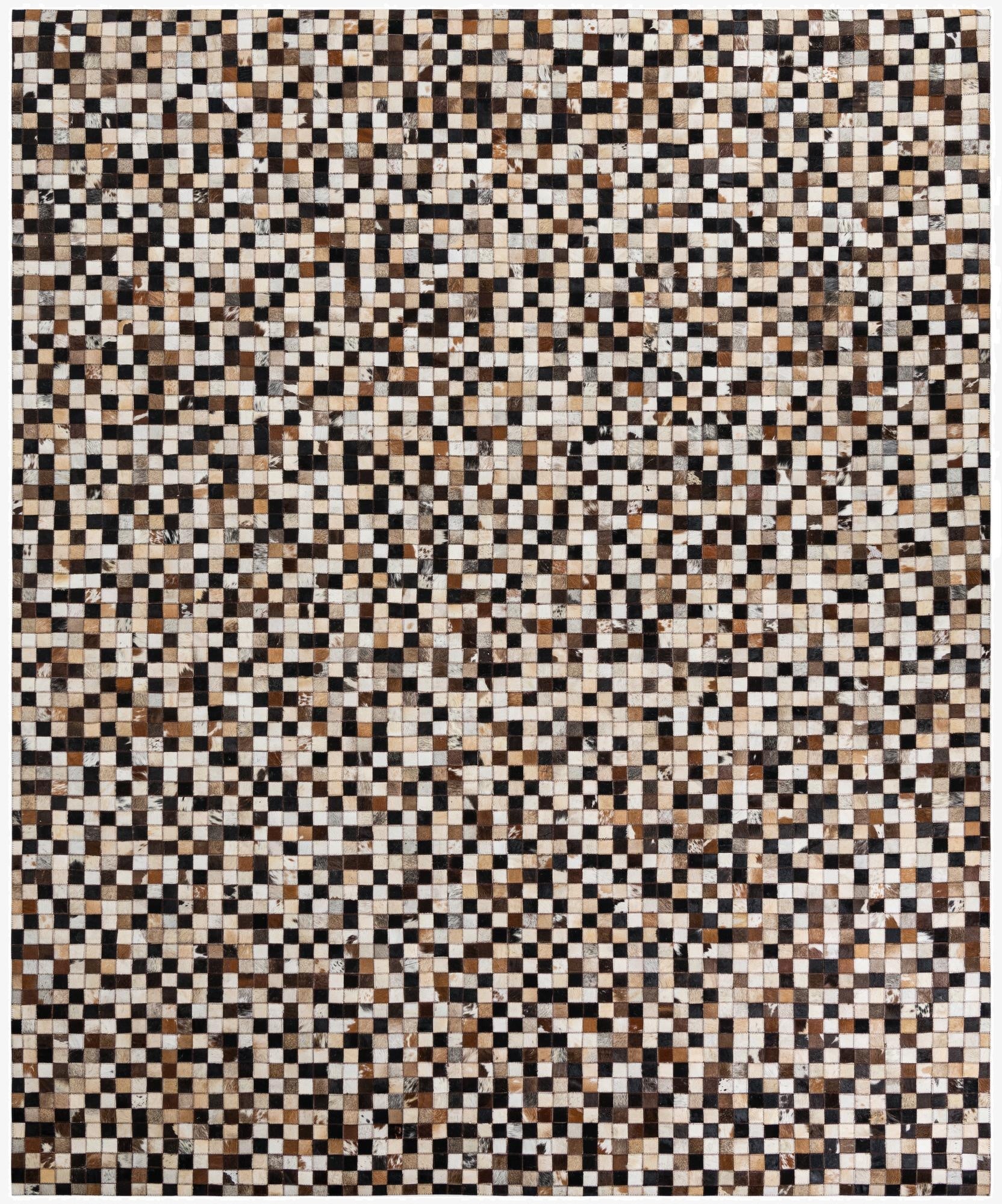  8' 1 x 9' 9 Cowhide Leather Rug