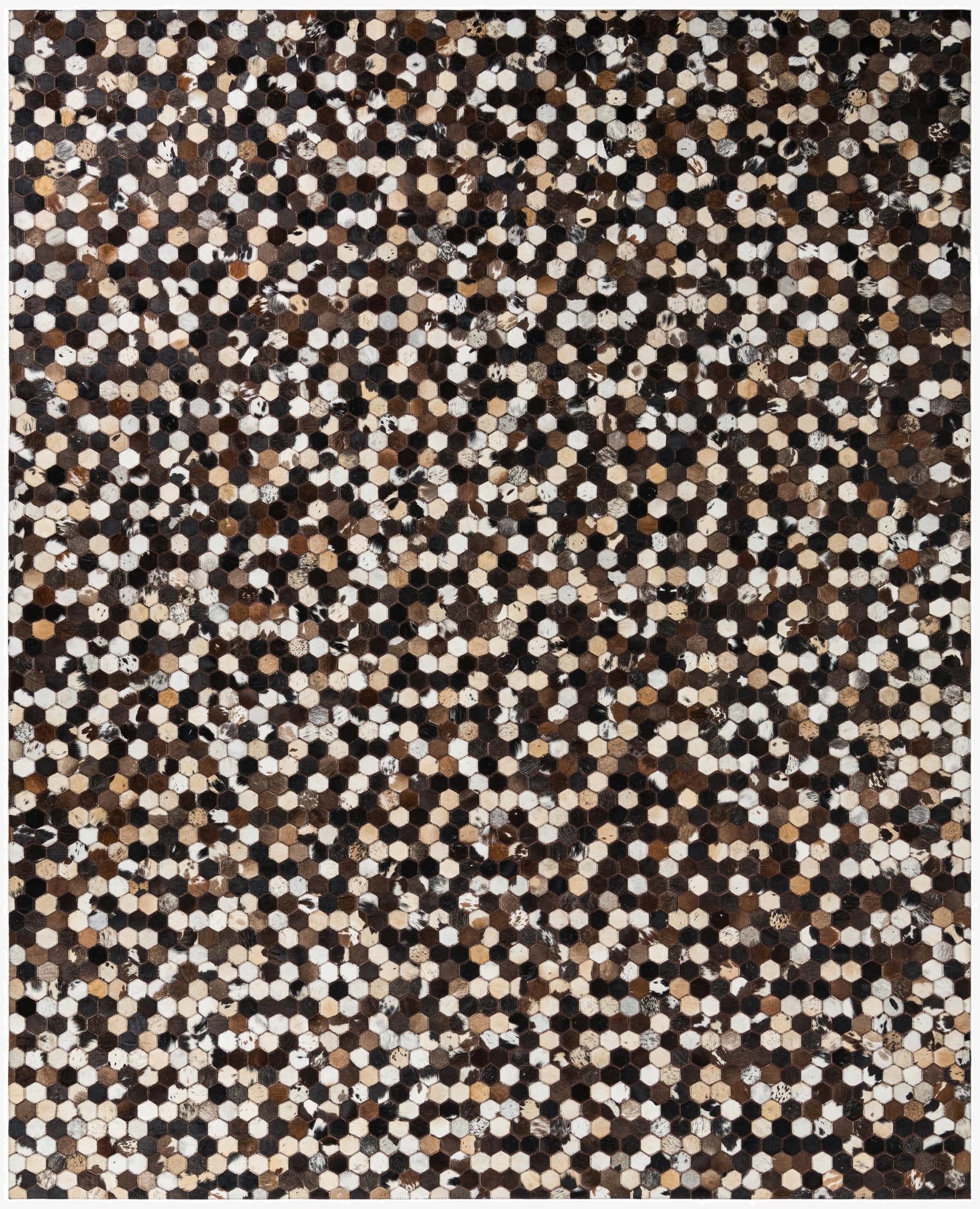  8' x 9' 10 Cowhide Leather Rug