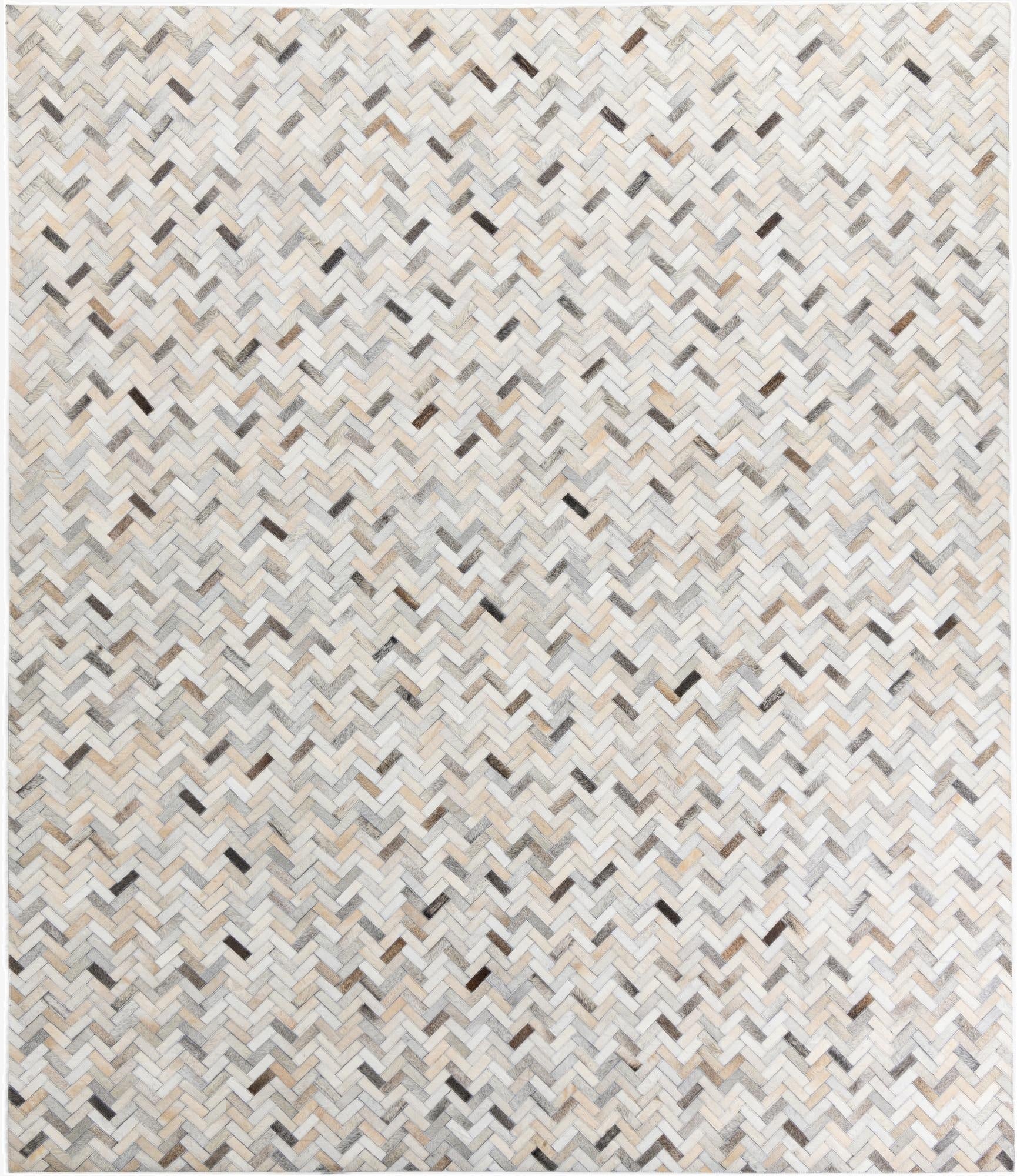  8' 1 x 9' 5 Cowhide Leather Rug