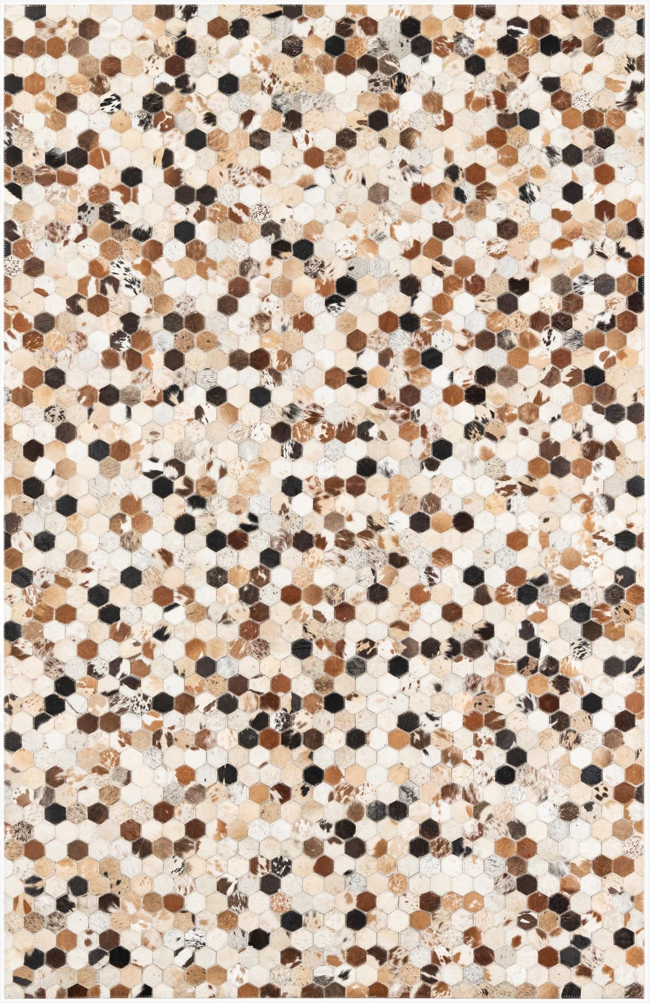  5' 1 x 8' Cowhide Leather Rug