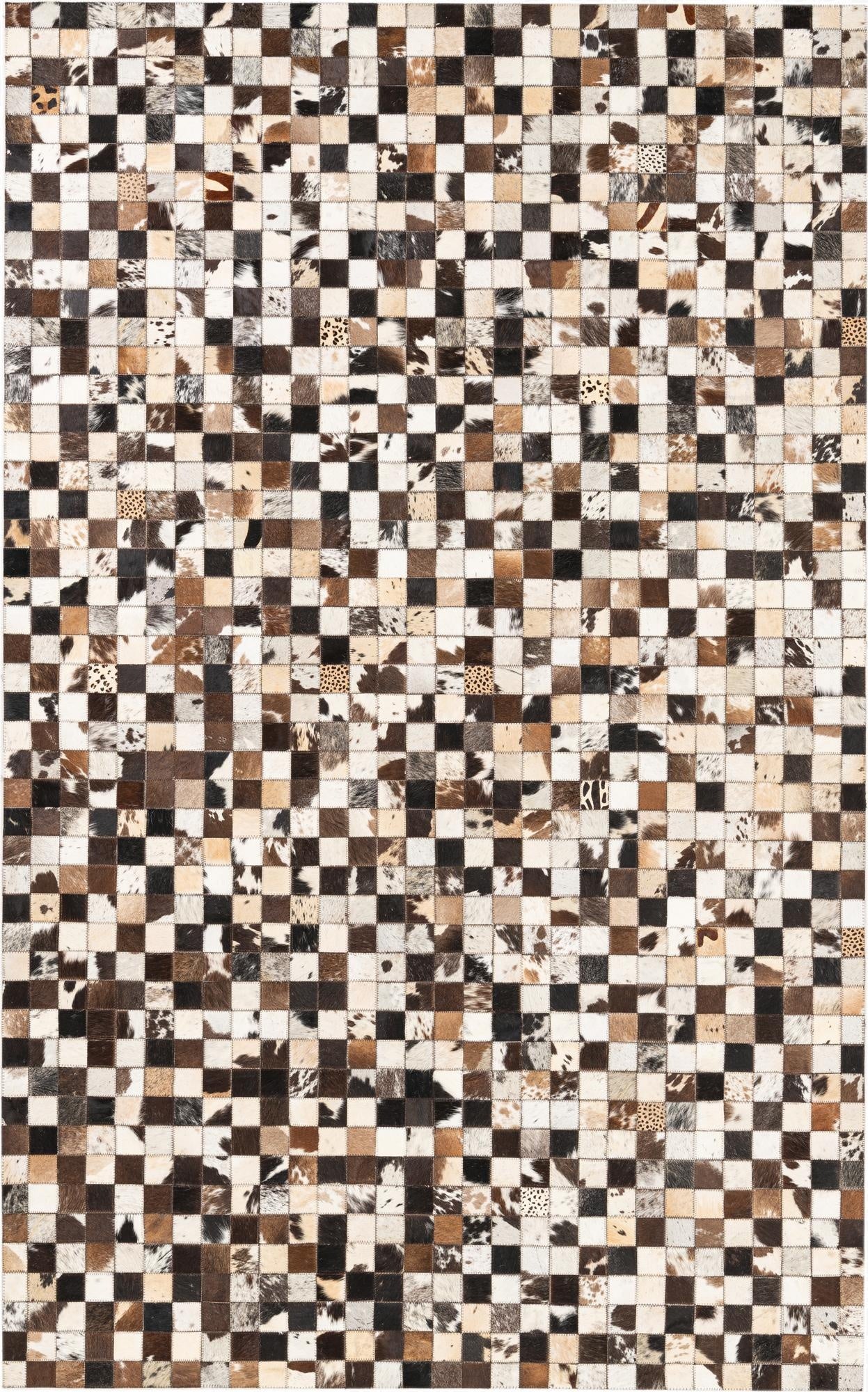  5' 1 x 8' 2 Cowhide Leather Rug