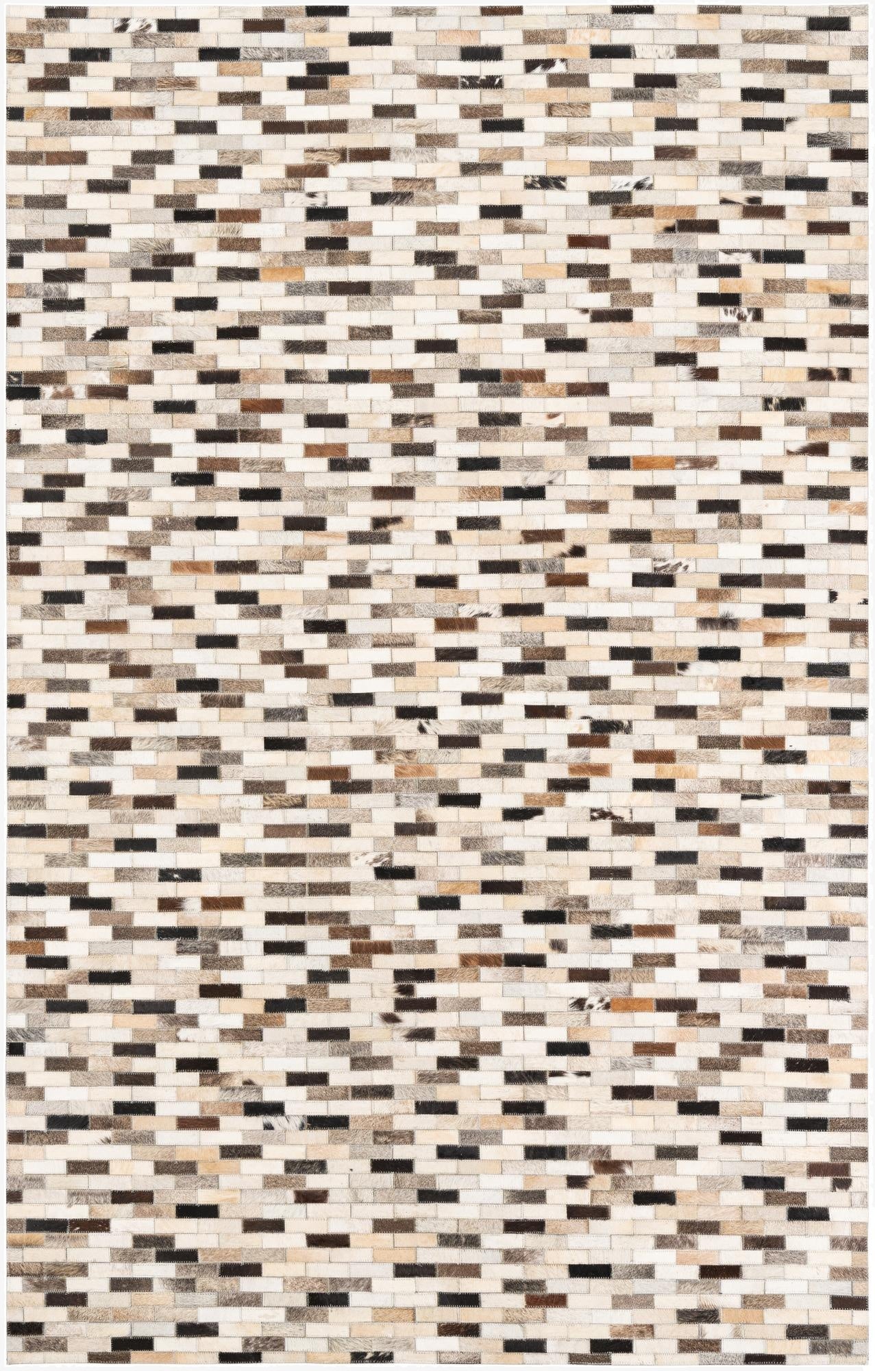  5' x 7' 10 Cowhide Leather Rug