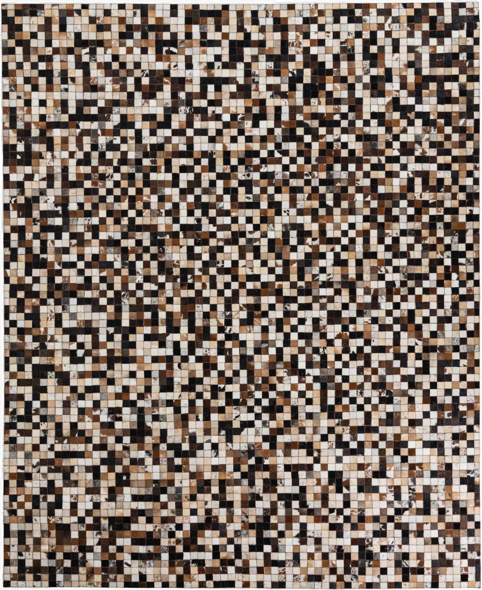  8' 1 x 10' Cowhide Leather Rug