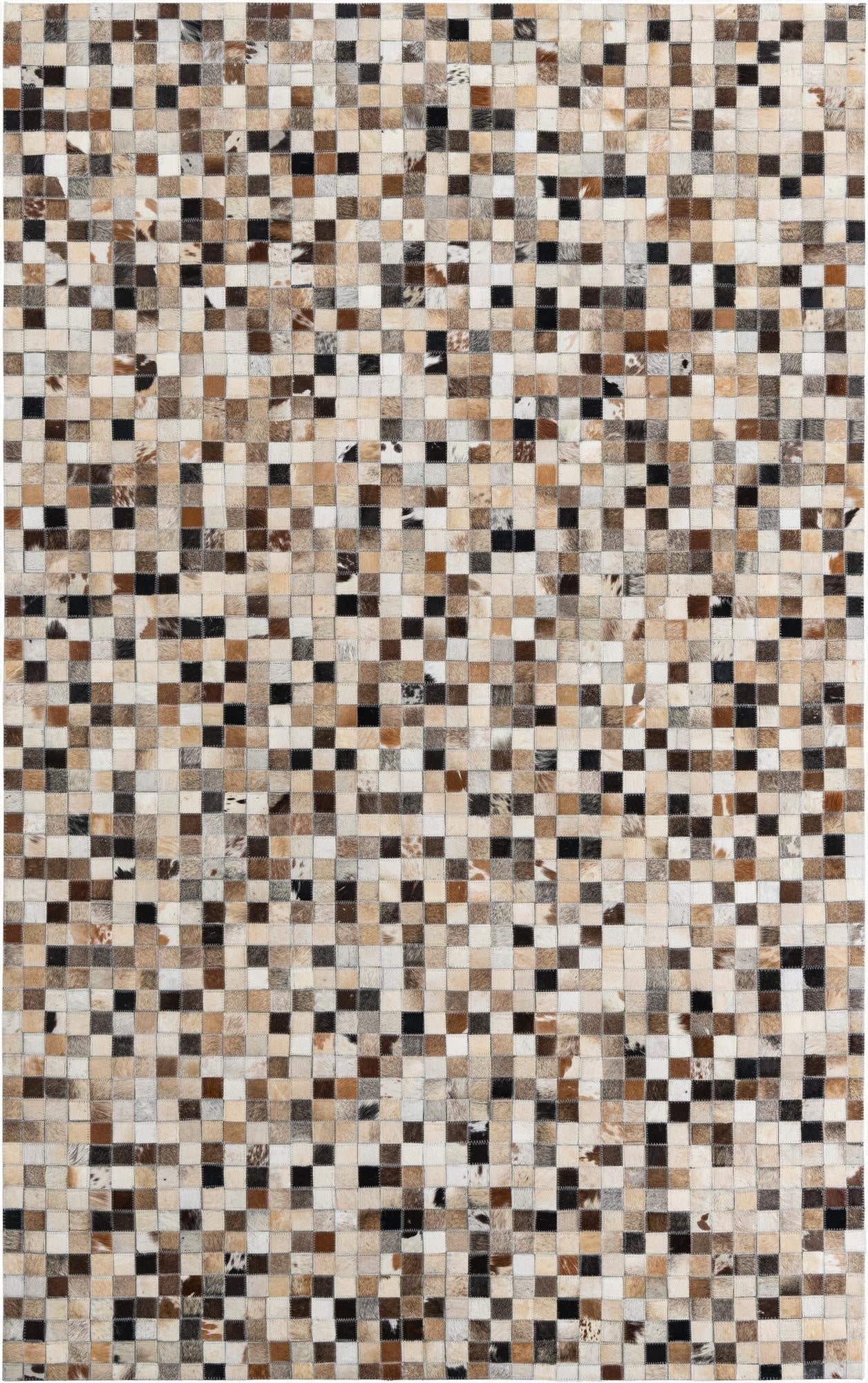  5' x 7' 10 Cowhide Leather Rug