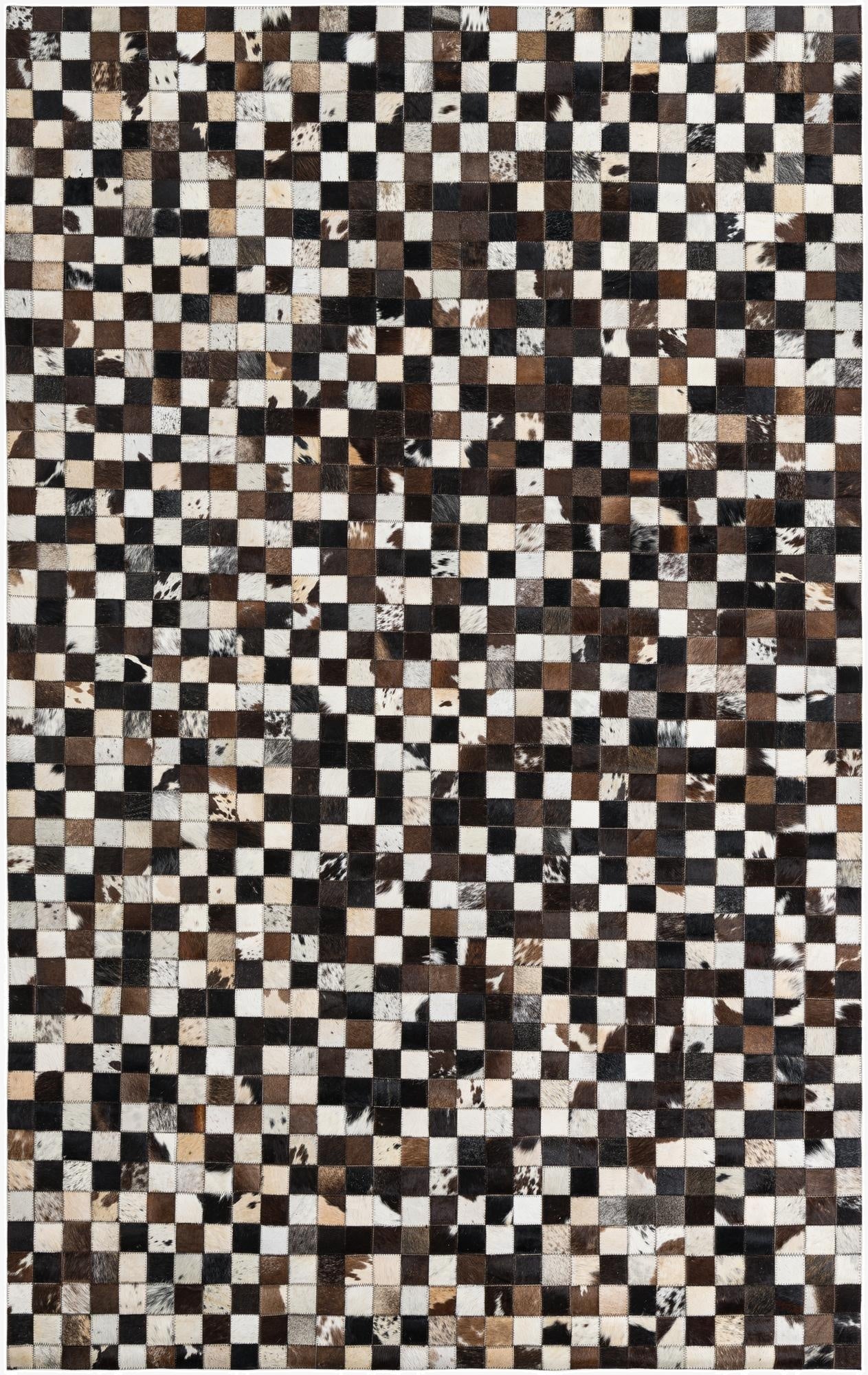  5' 1 x 8' Cowhide Leather Rug