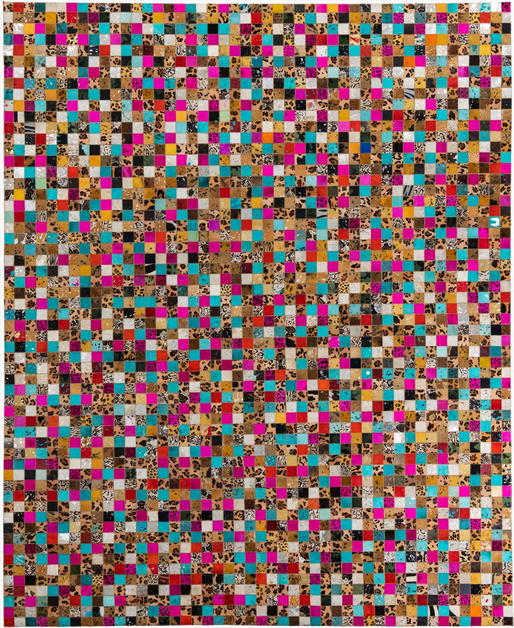  8' x 9' 10 Cowhide Leather Rug