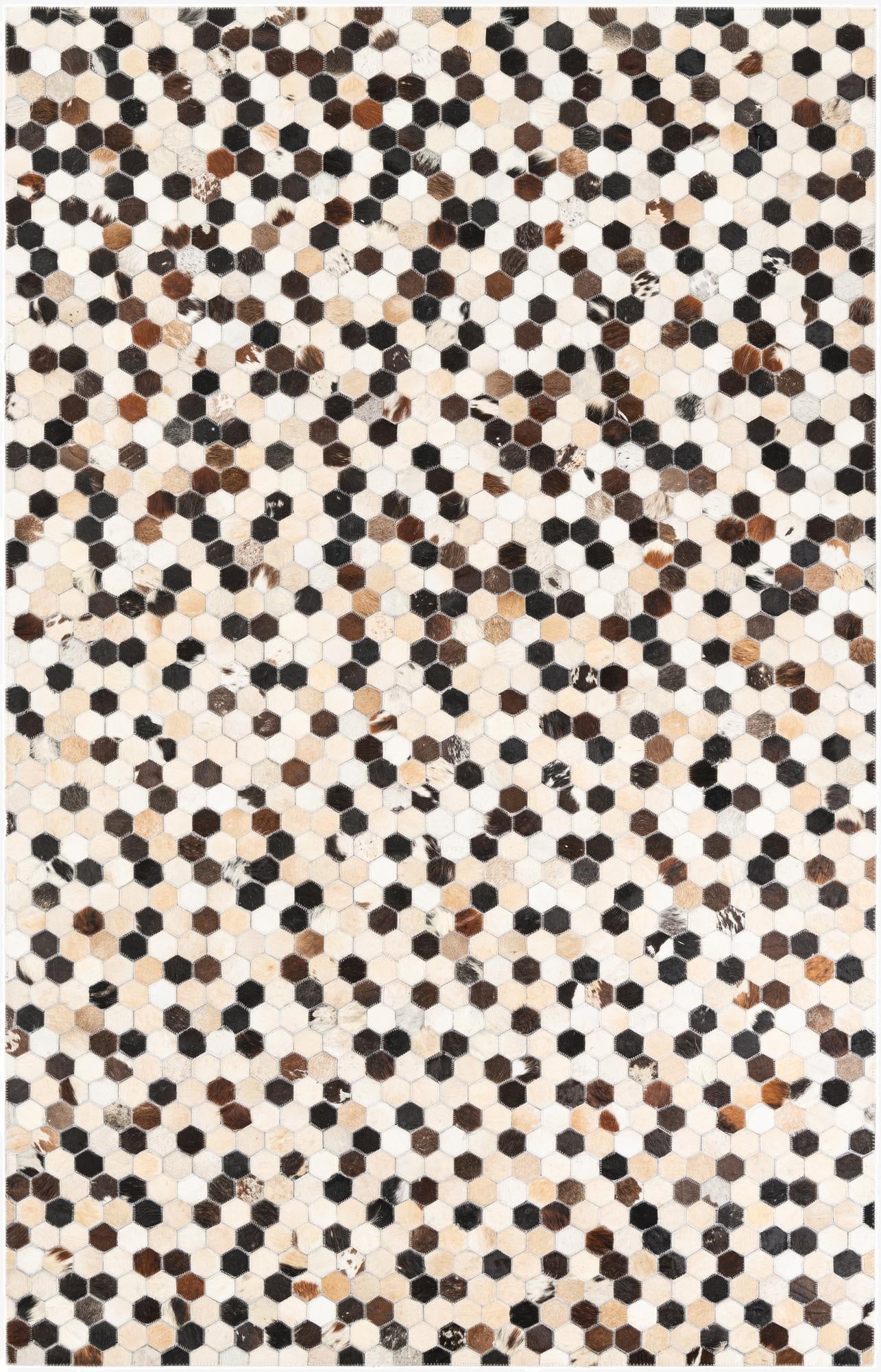  5' 1 x 8' Cowhide Leather Rug