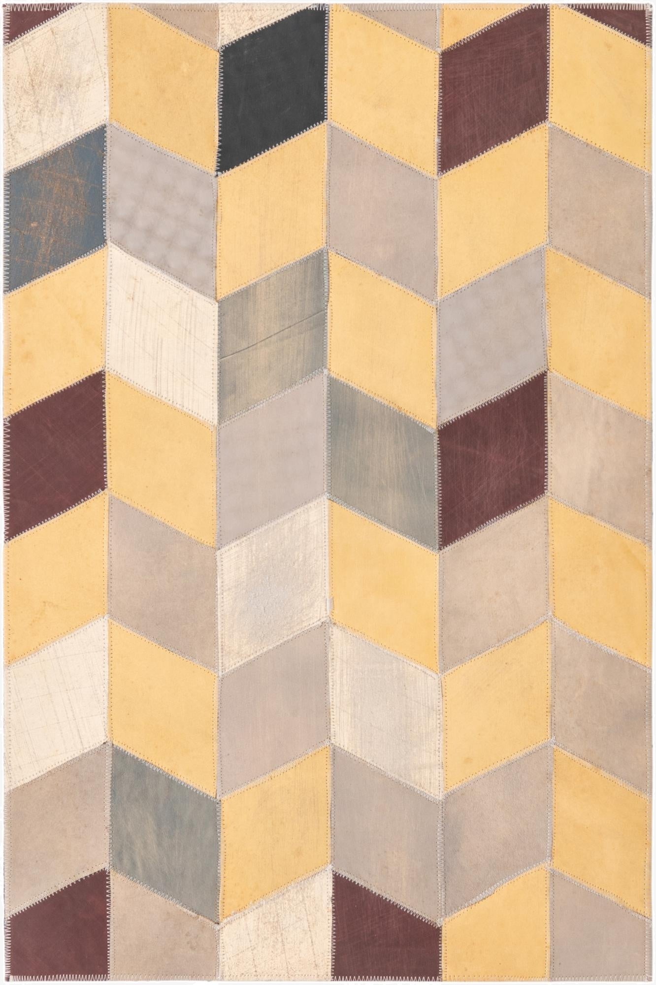  2' x 3' Cowhide Leather Rug