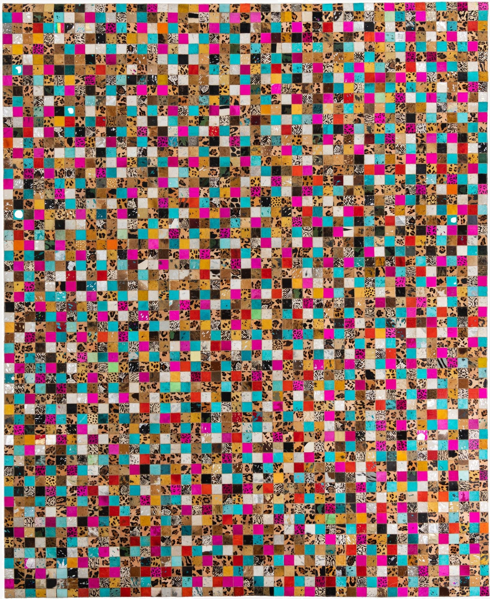  8' x 9' 10 Cowhide Leather Rug