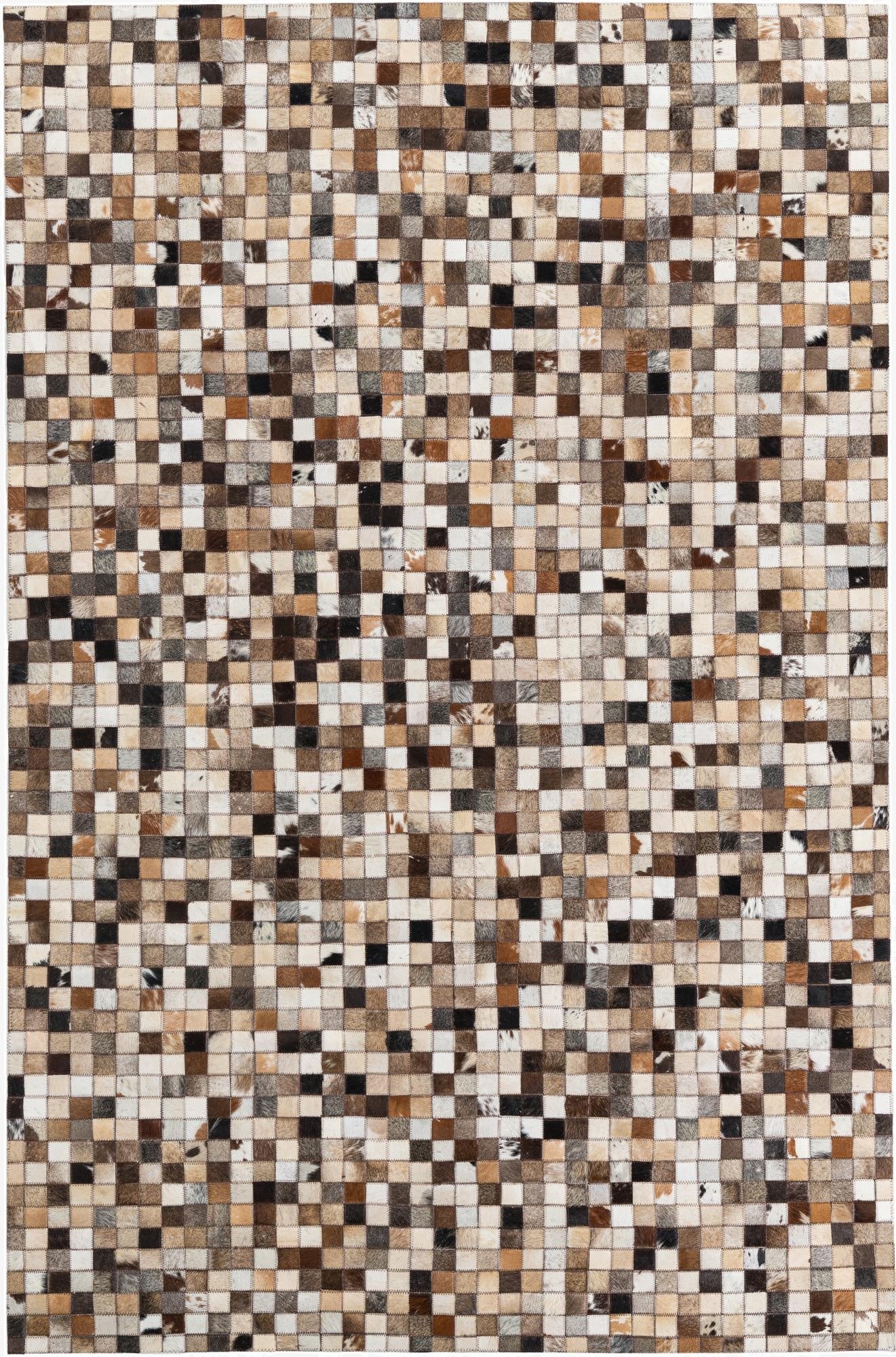  5' x 7' 10 Cowhide Leather Rug