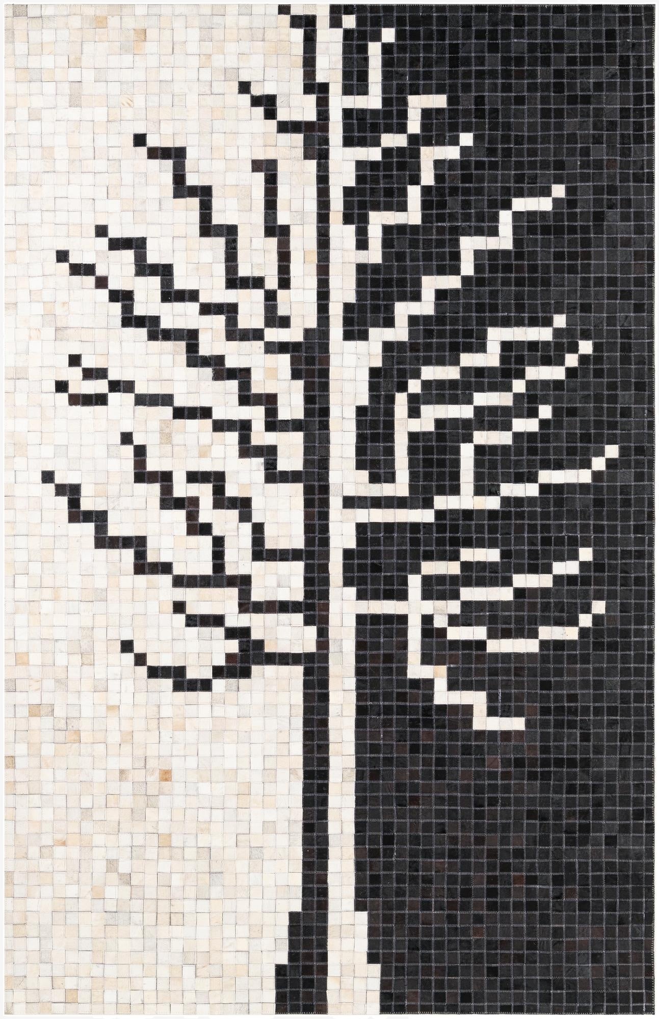  5' 2 x 8' 2 Cowhide Leather Rug