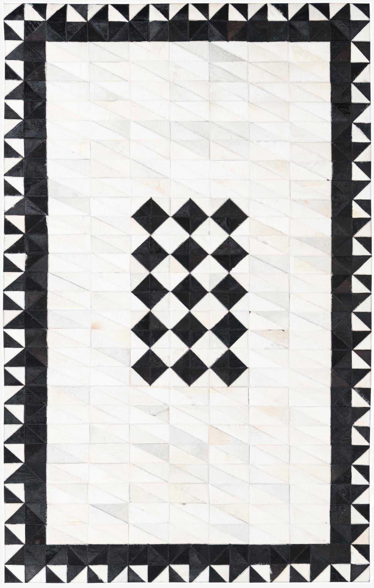  5' x 7' 10 Cowhide Leather Rug