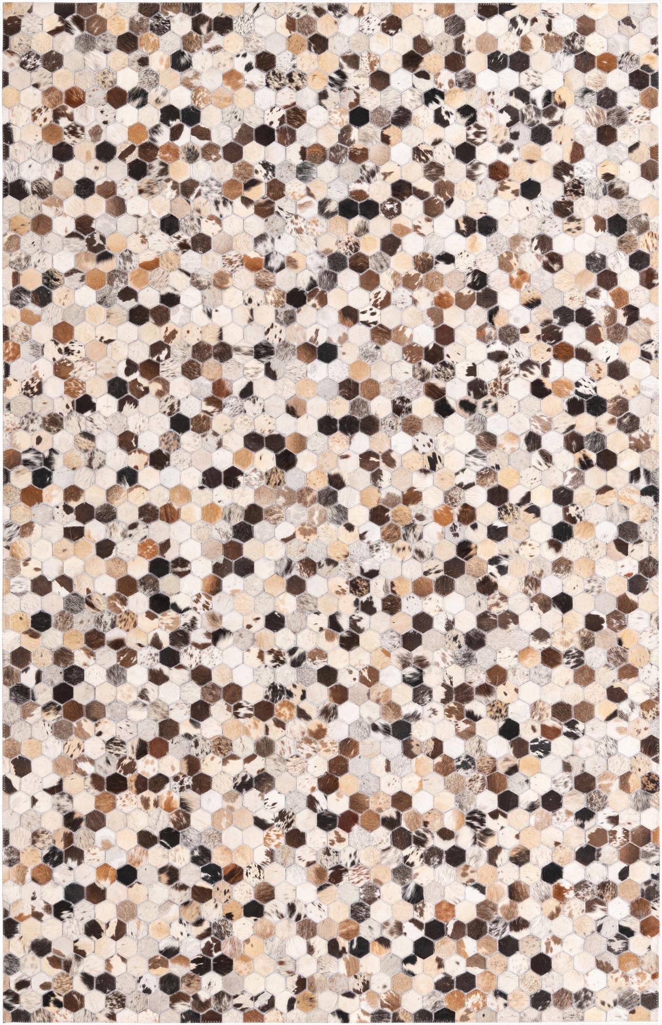  5' 2 x 8' 1 Cowhide Leather Rug