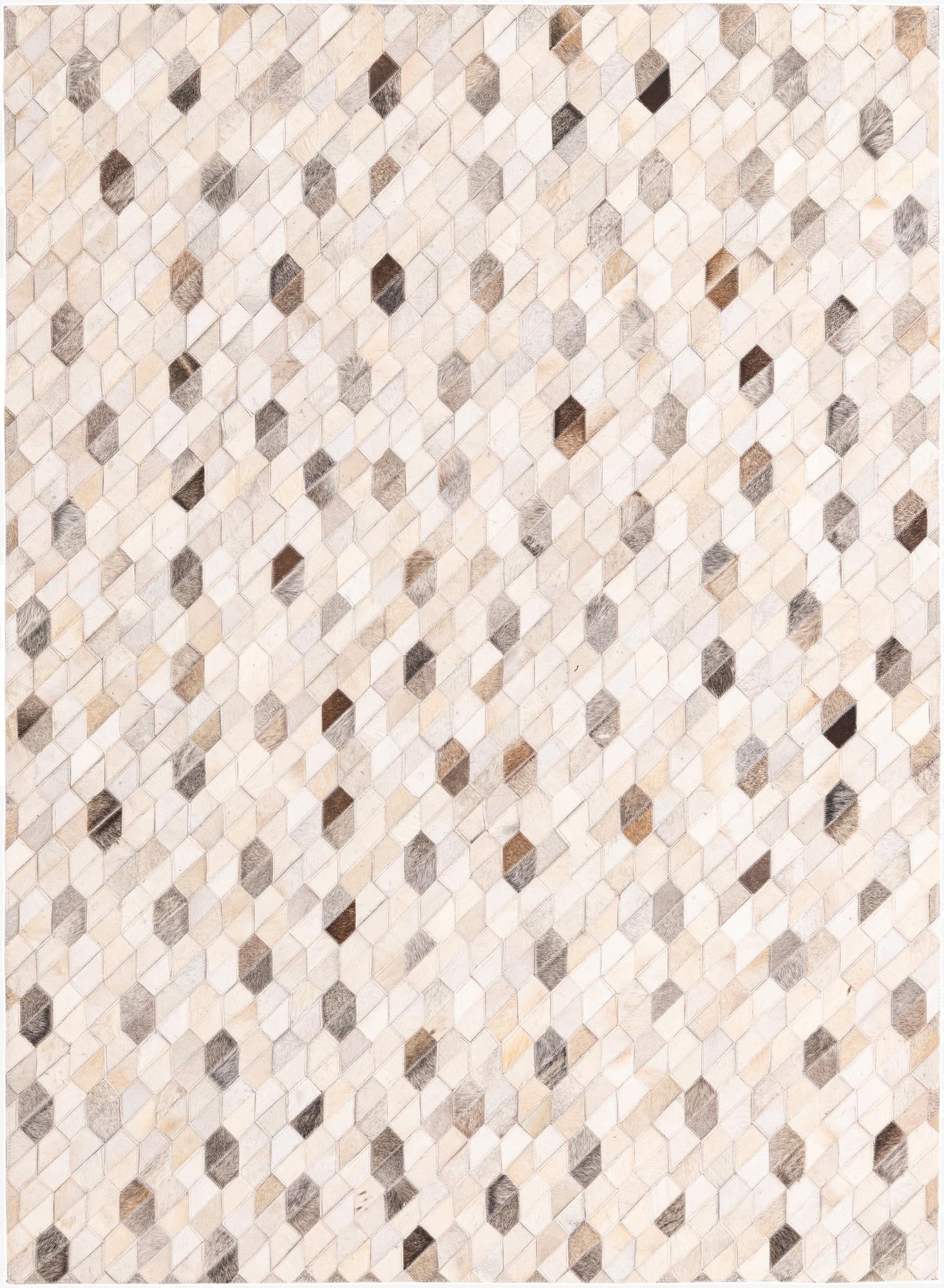  4' 8 x 6' 6 Cowhide Leather Rug