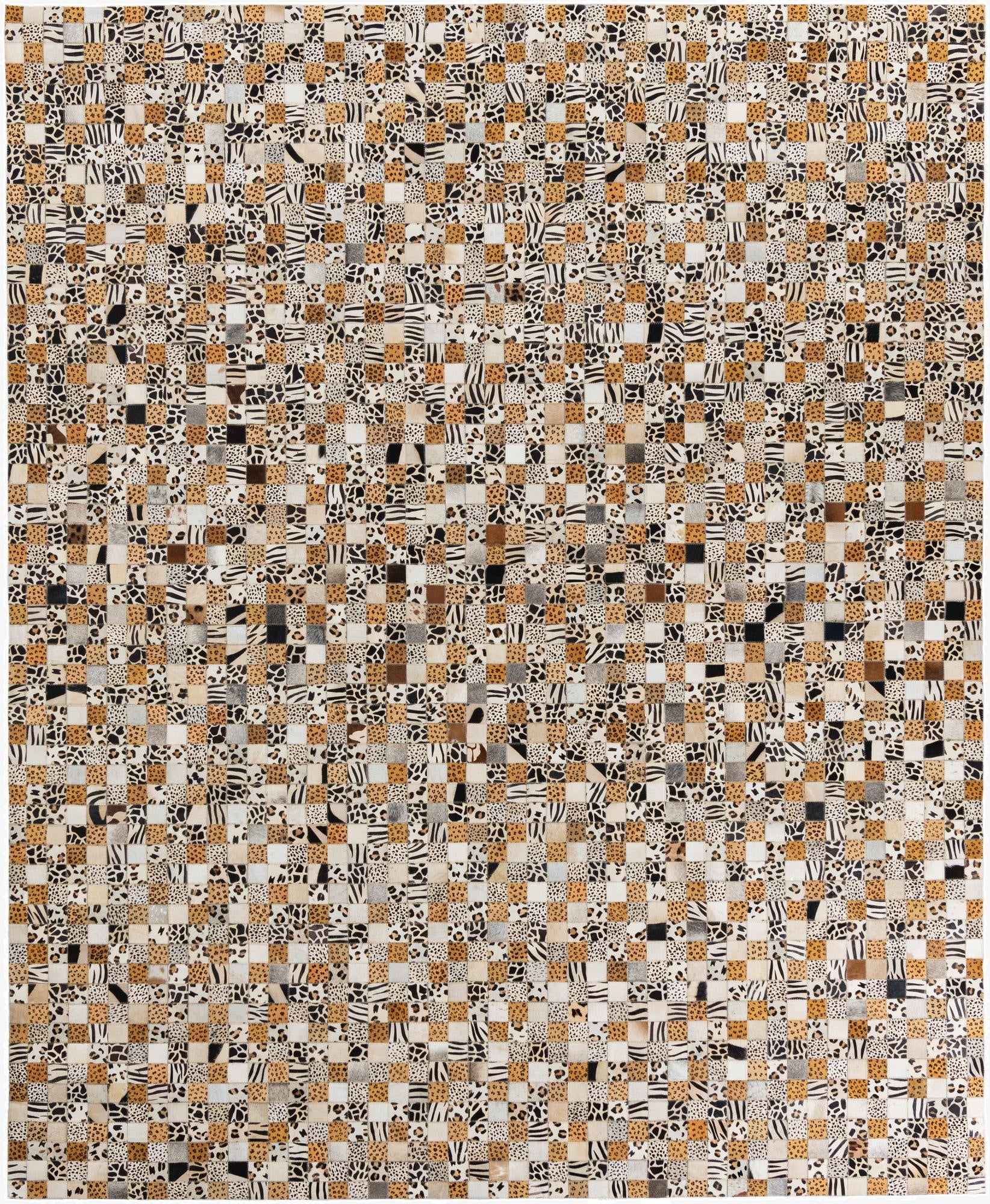  8' 2 x 10' Cowhide Leather Rug