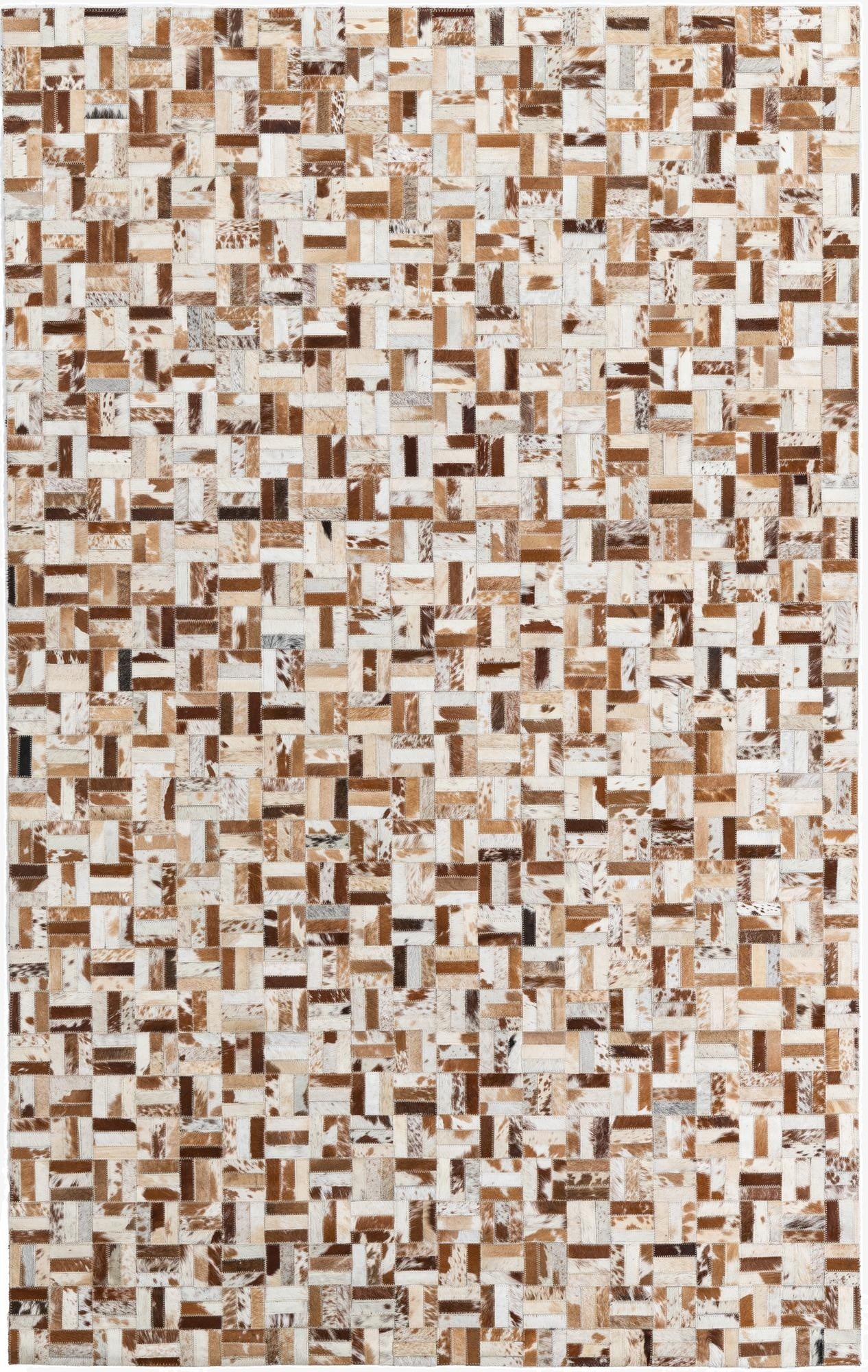  4' 10 x 7' 9 Cowhide Leather Rug