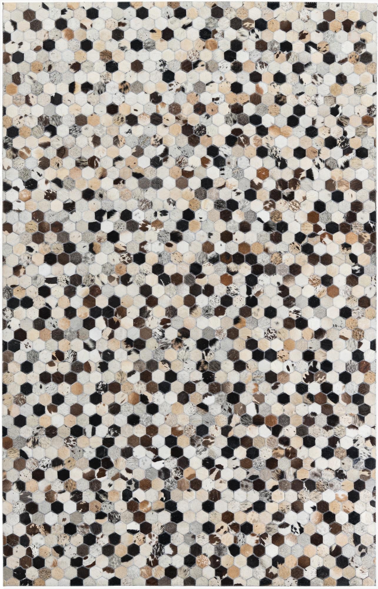 5' x 7' 10 Cowhide Leather Rug