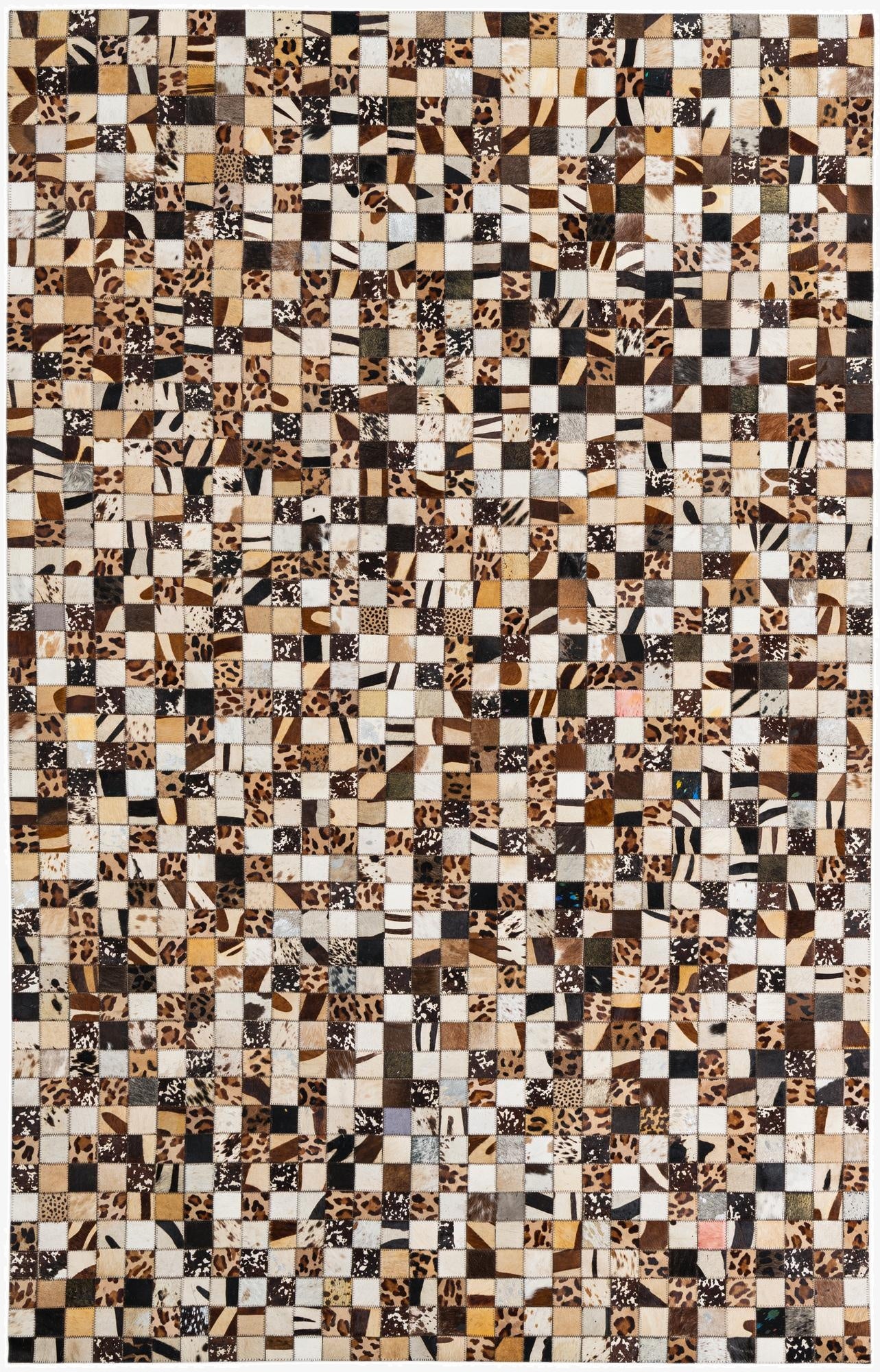  5' 2 x 8' 1 Cowhide Leather Rug