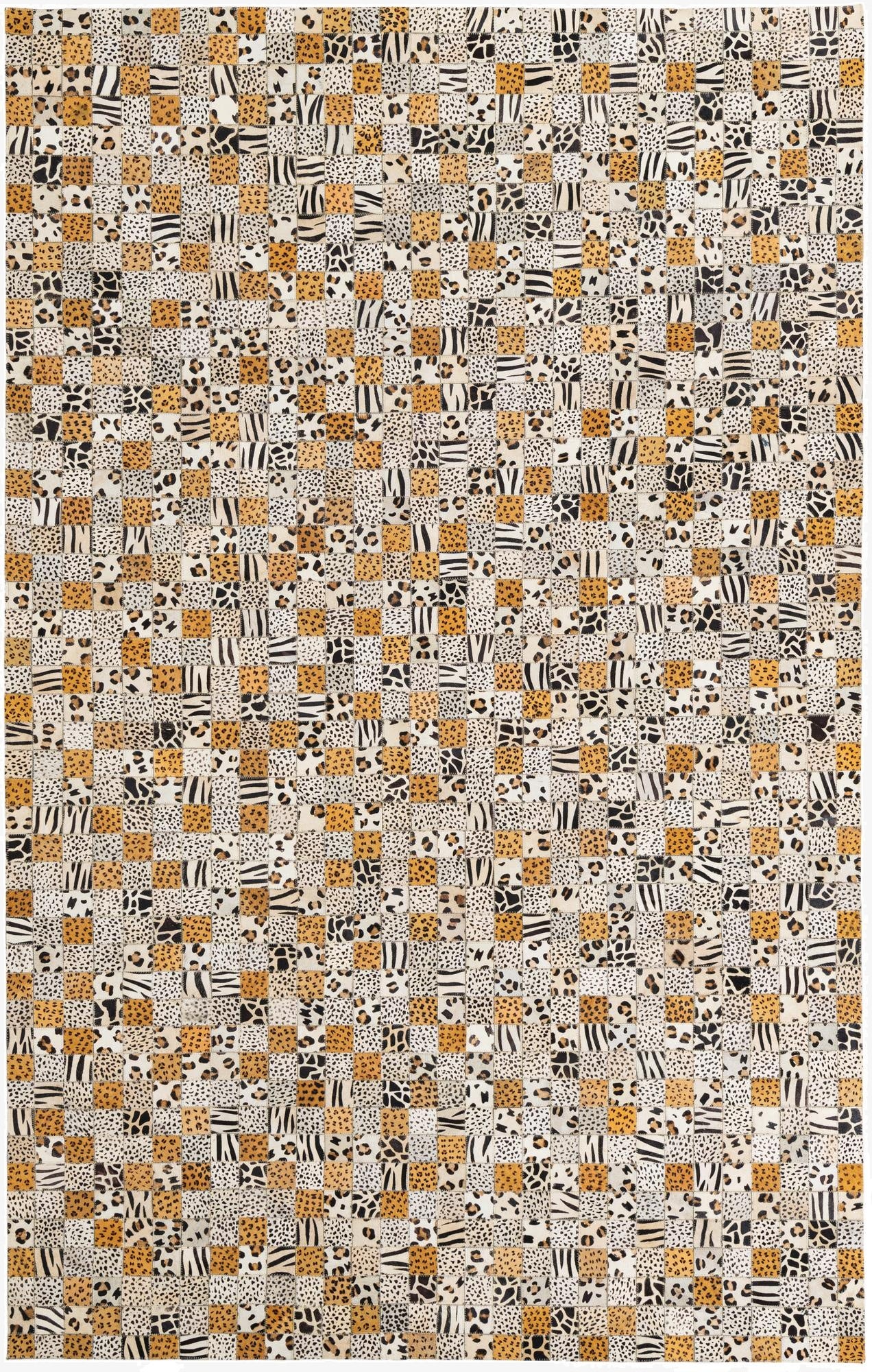  5' 1 x 8' Cowhide Leather Rug