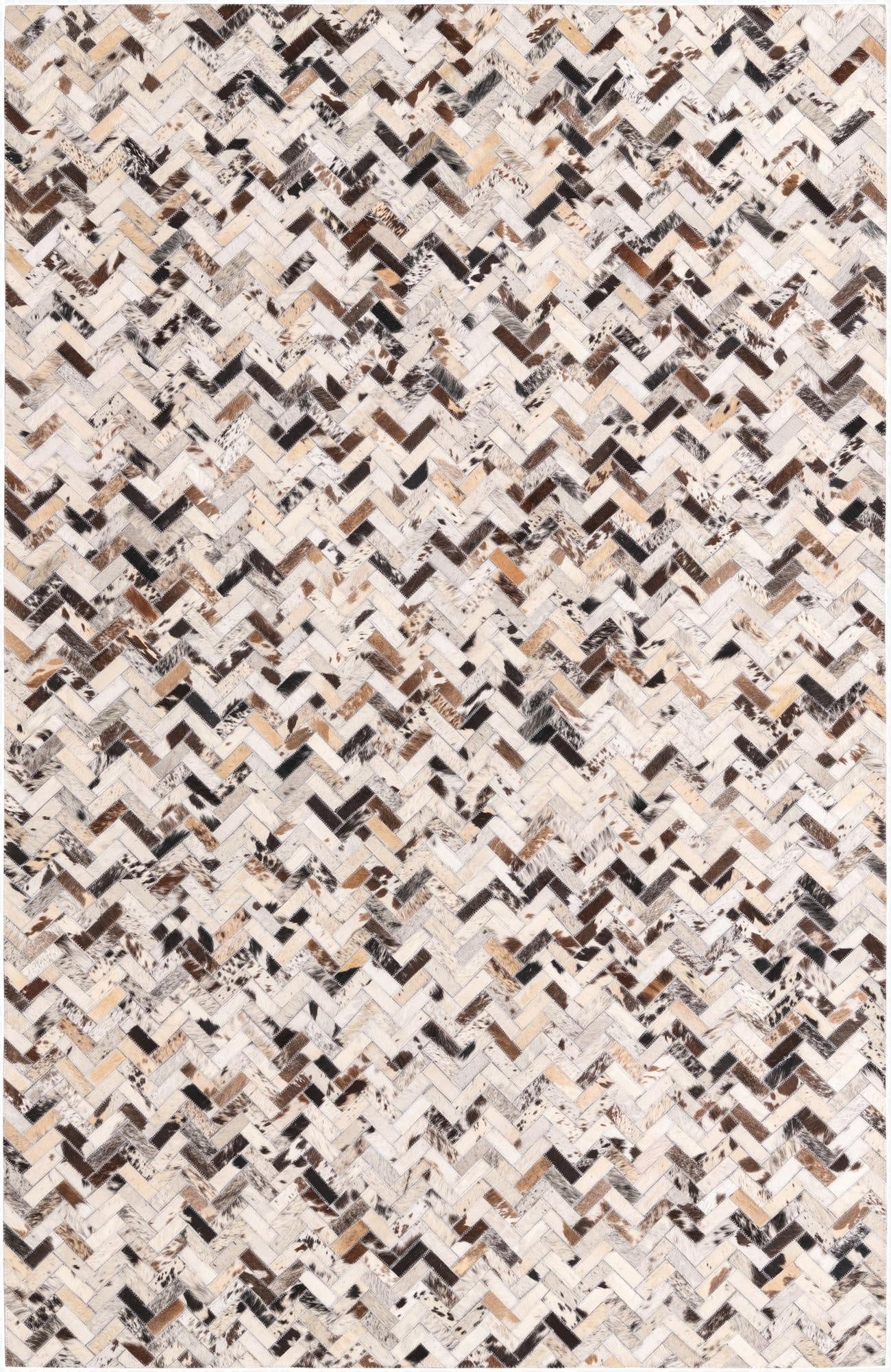  5' x 7' 10 Cowhide Leather Rug