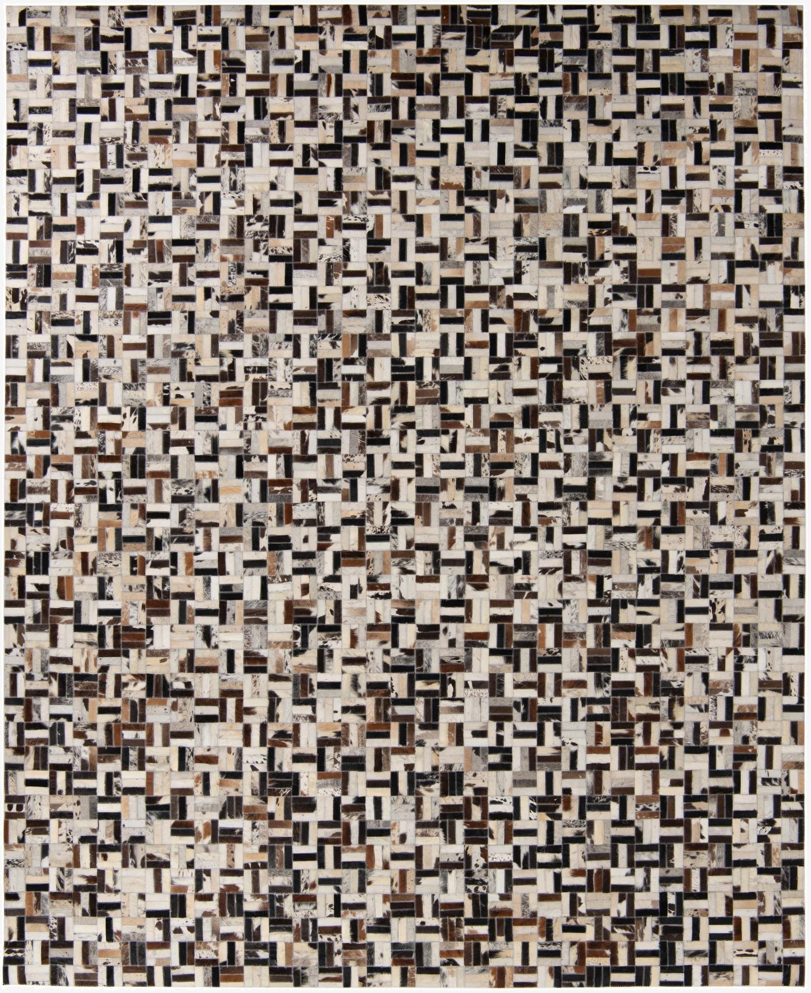  8' 2 x 10' Cowhide Leather Rug