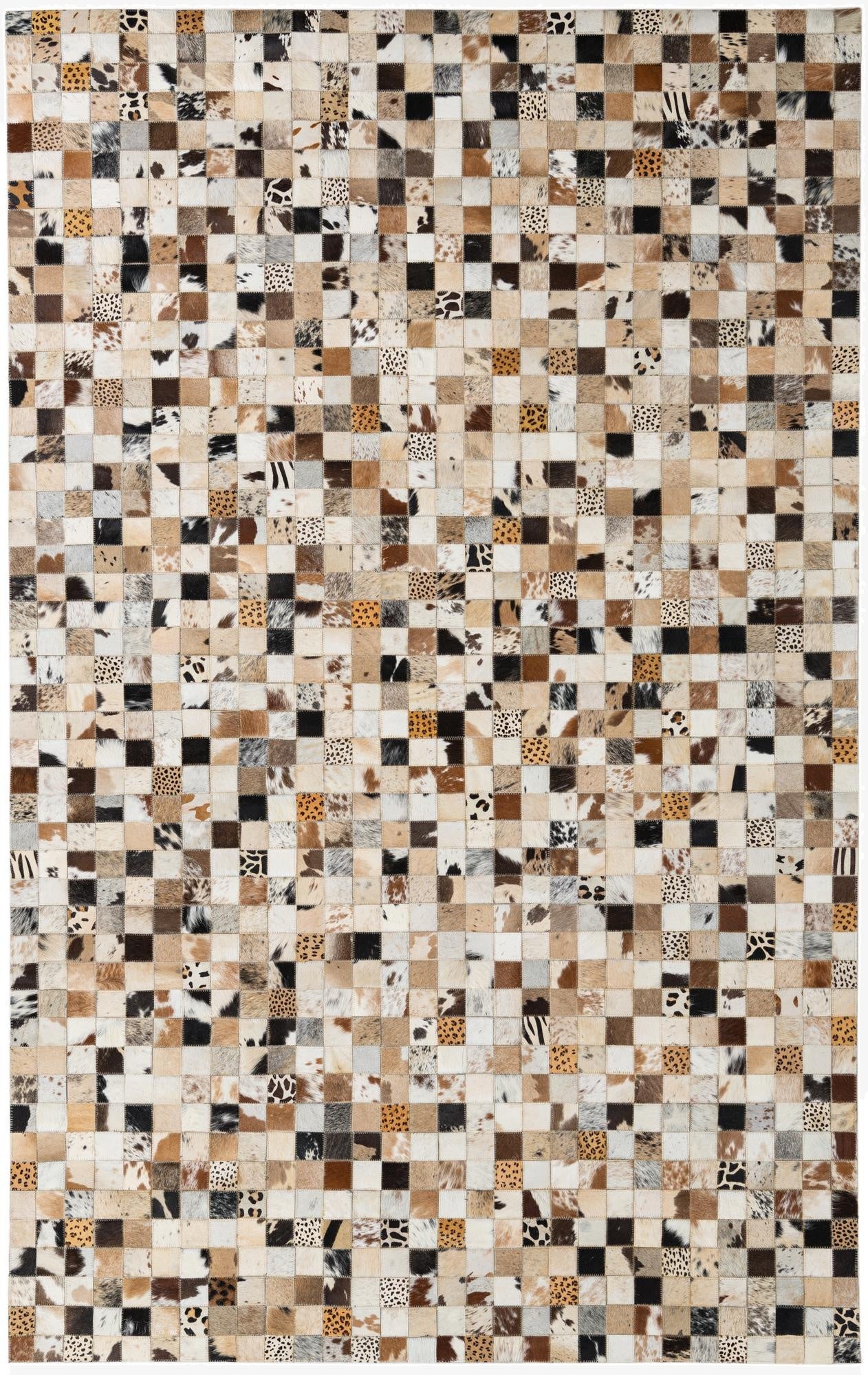  5' x 7' 10 Cowhide Leather Rug
