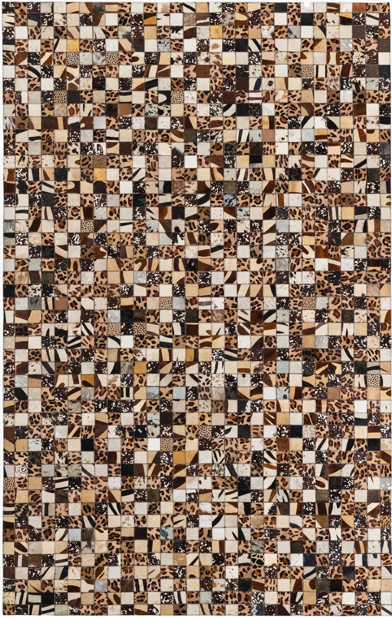  5' 1 x 8' 1 Cowhide Leather Rug