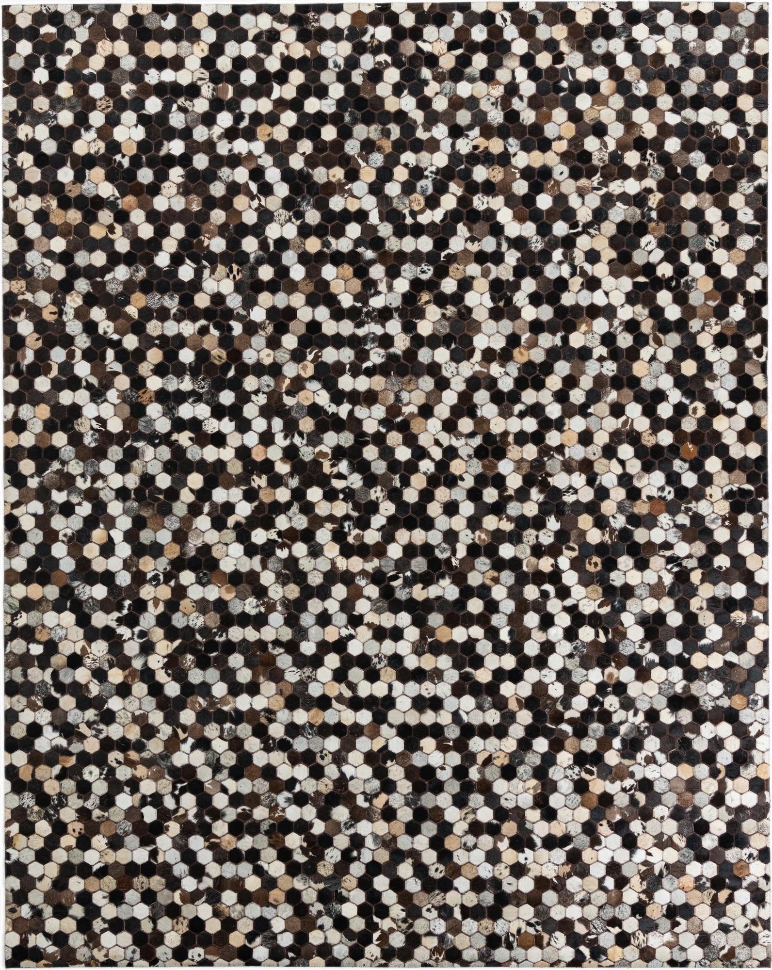  7' 6 x 10' 1 Cowhide Leather Rug