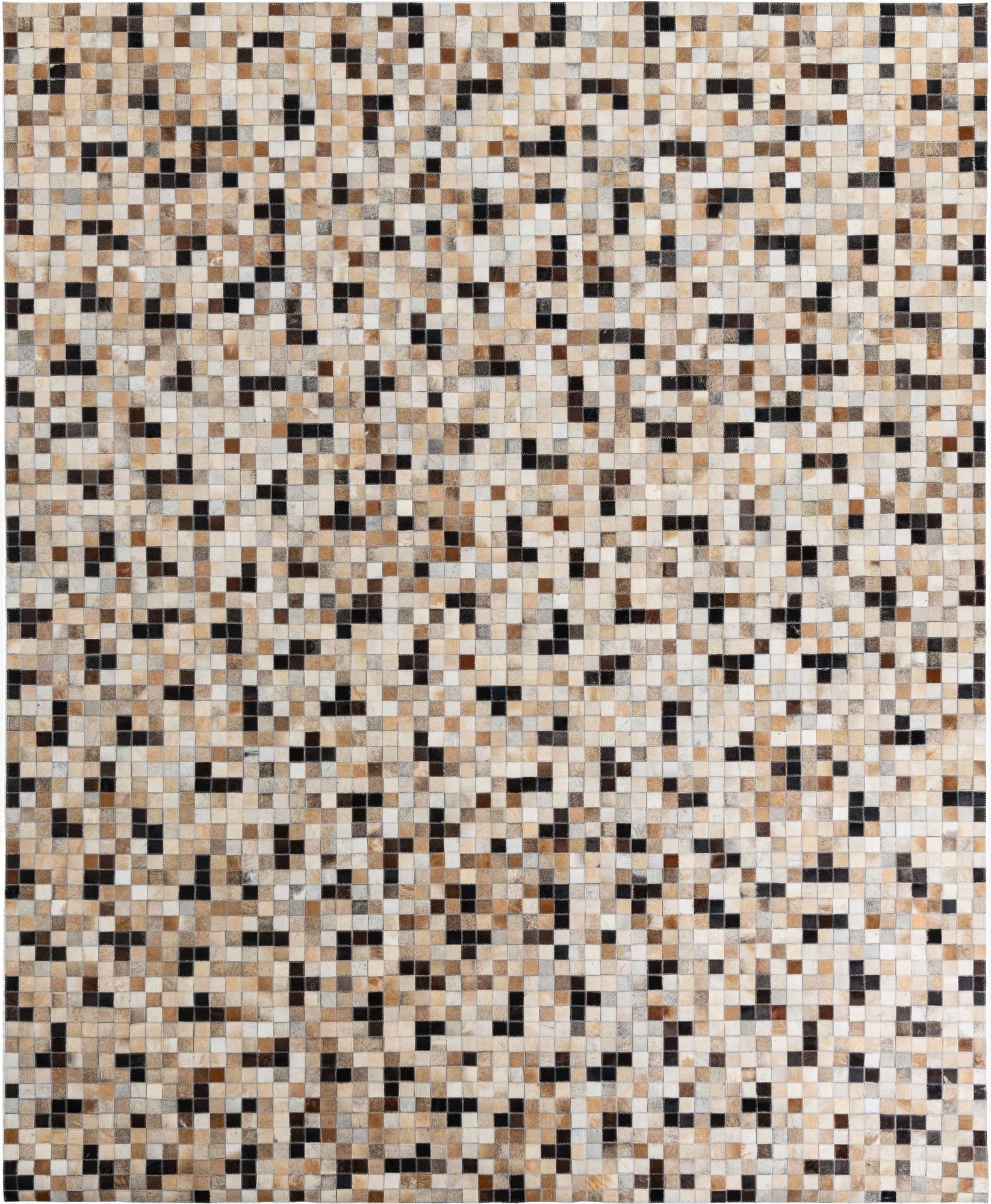  8' 1 x 9' 10 Cowhide Leather Rug