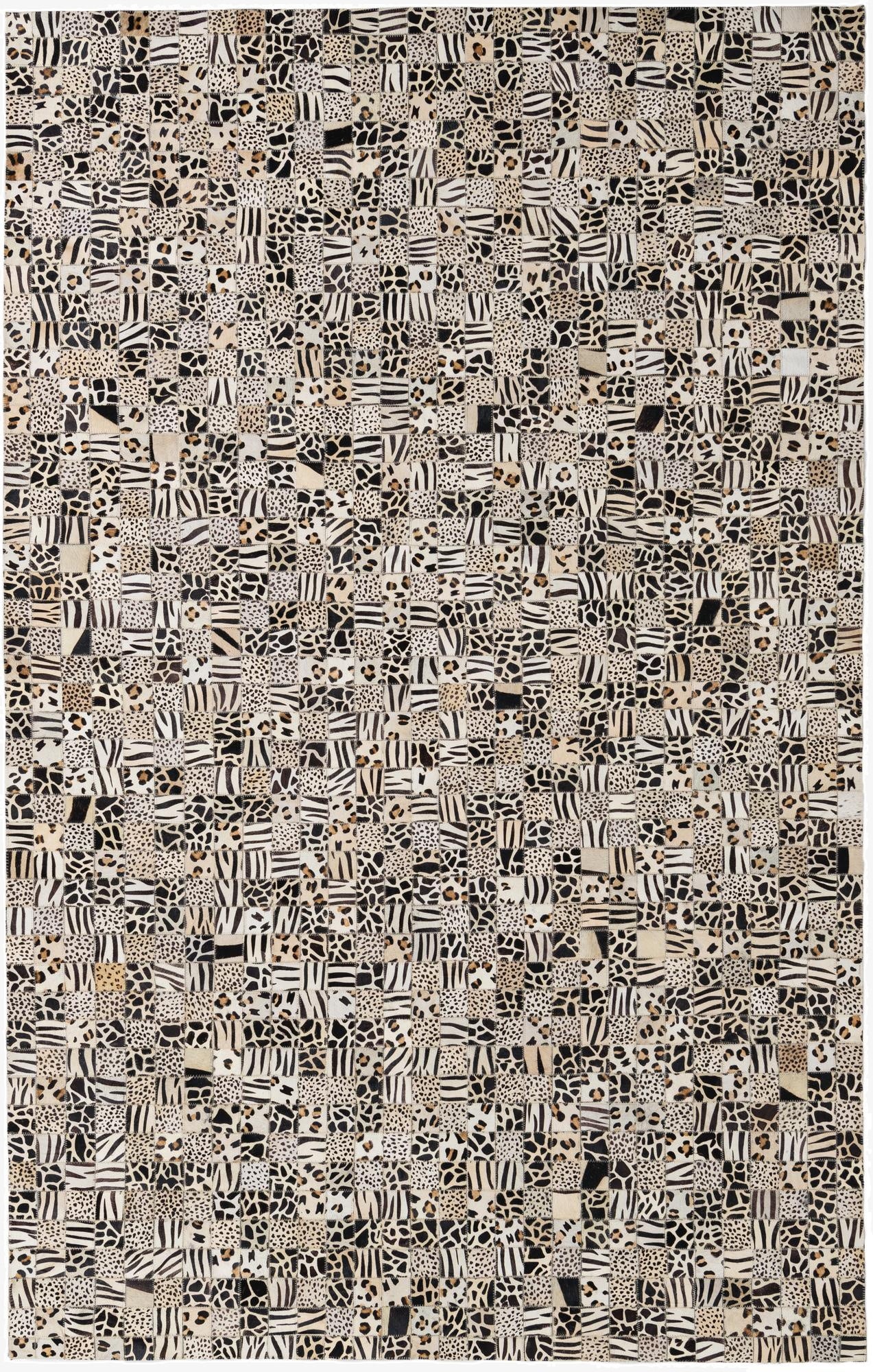  5' 1 x 8' Cowhide Leather Rug