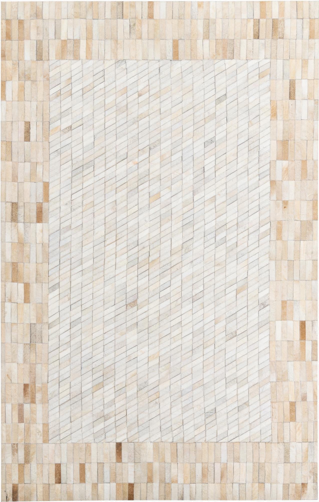  5' 1 x 8' Cowhide Leather Rug