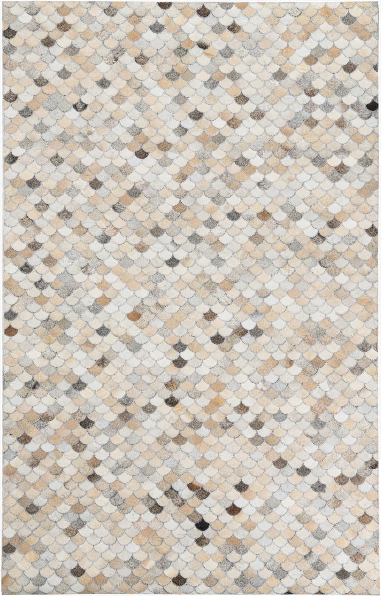  5' x 7' 10 Cowhide Leather Rug