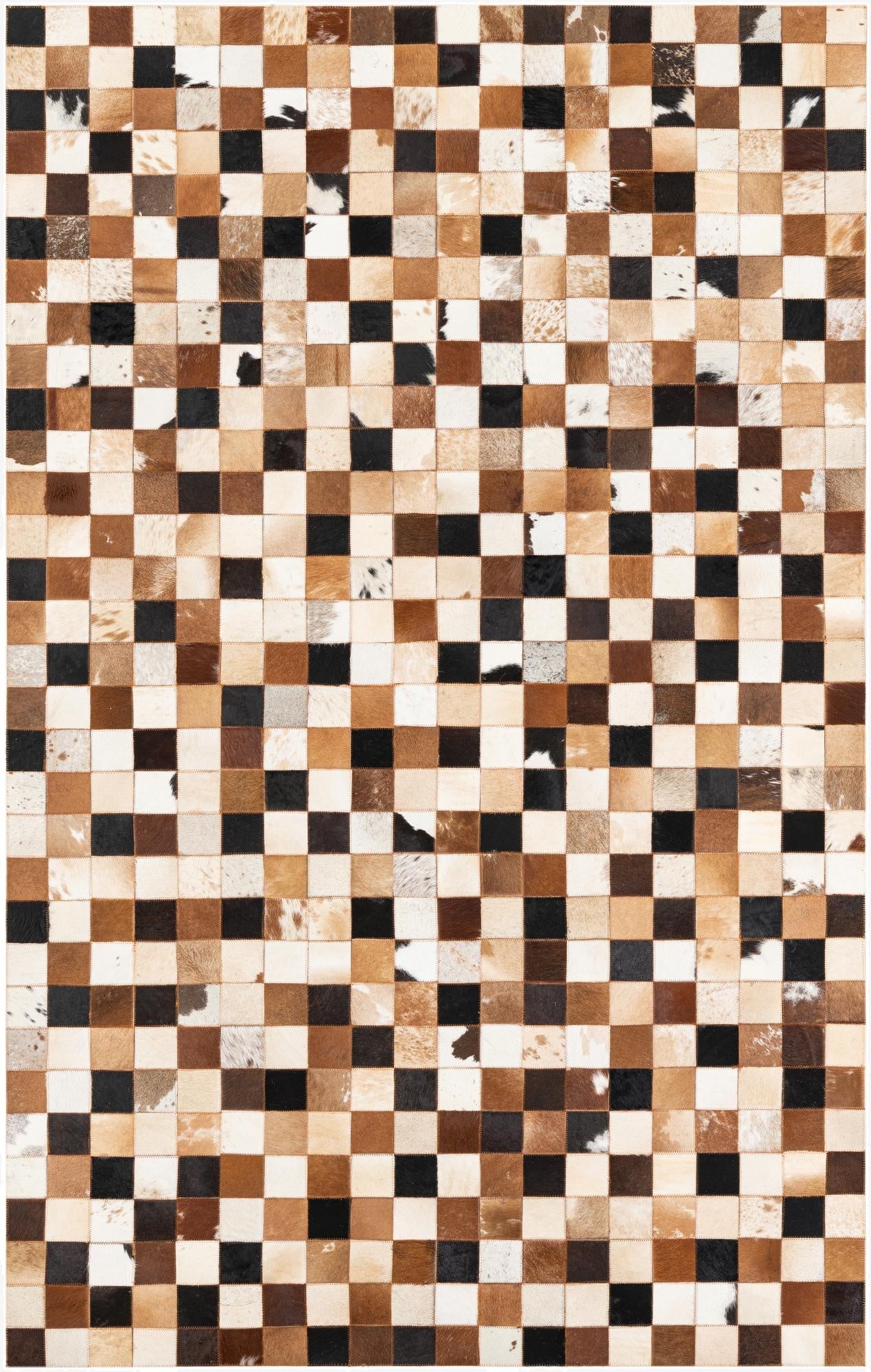  5' 1 x 8' Cowhide Leather Rug