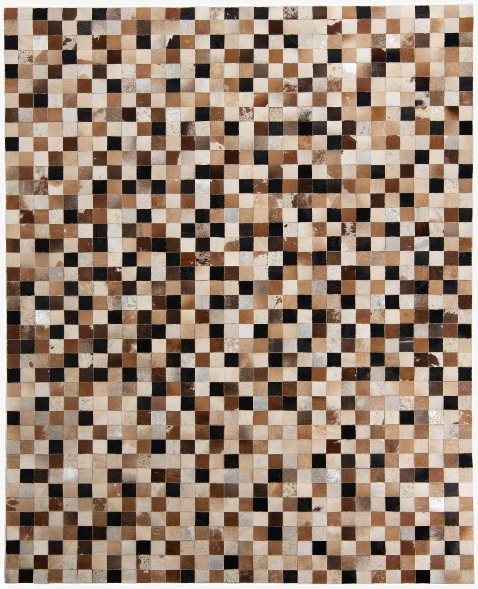  8' x 9' 10 Cowhide Leather Rug