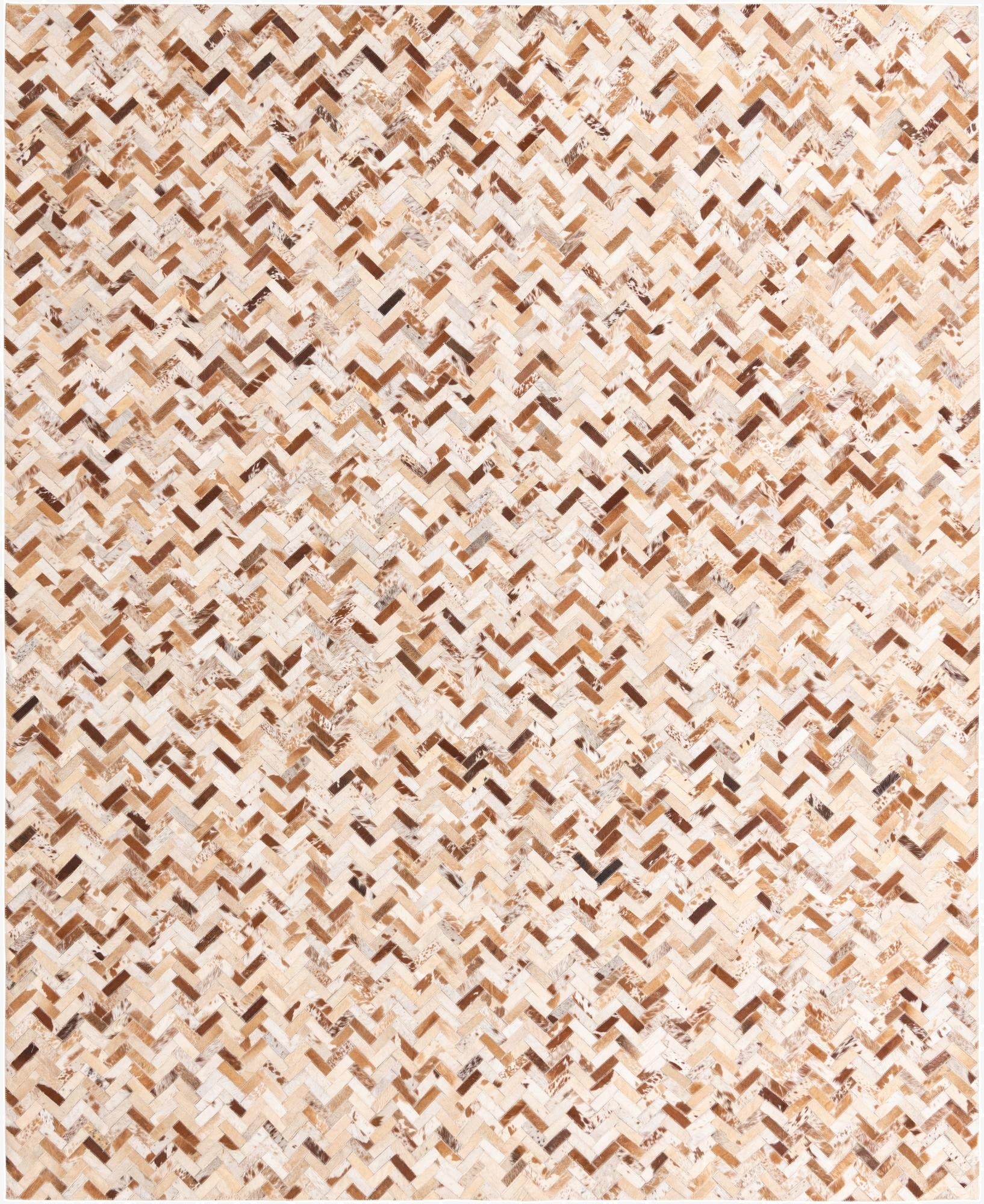  8' 1 x 9' 10 Cowhide Leather Rug