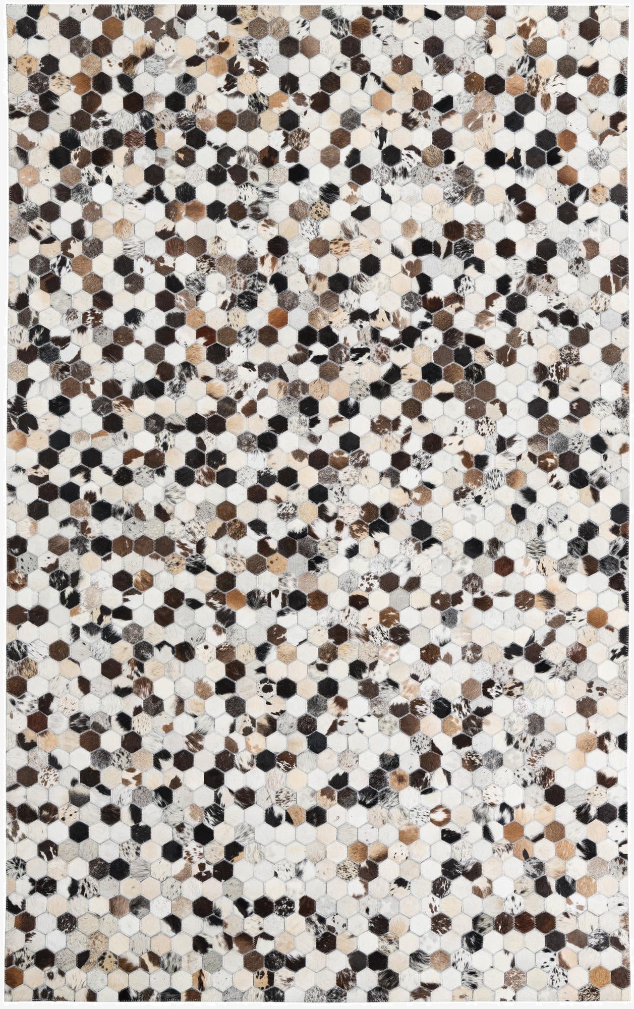  5' 1 x 8' Cowhide Leather Rug