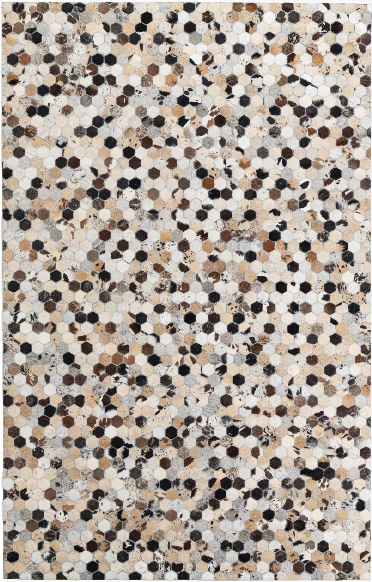  5' 1 x 8' Cowhide Leather Rug