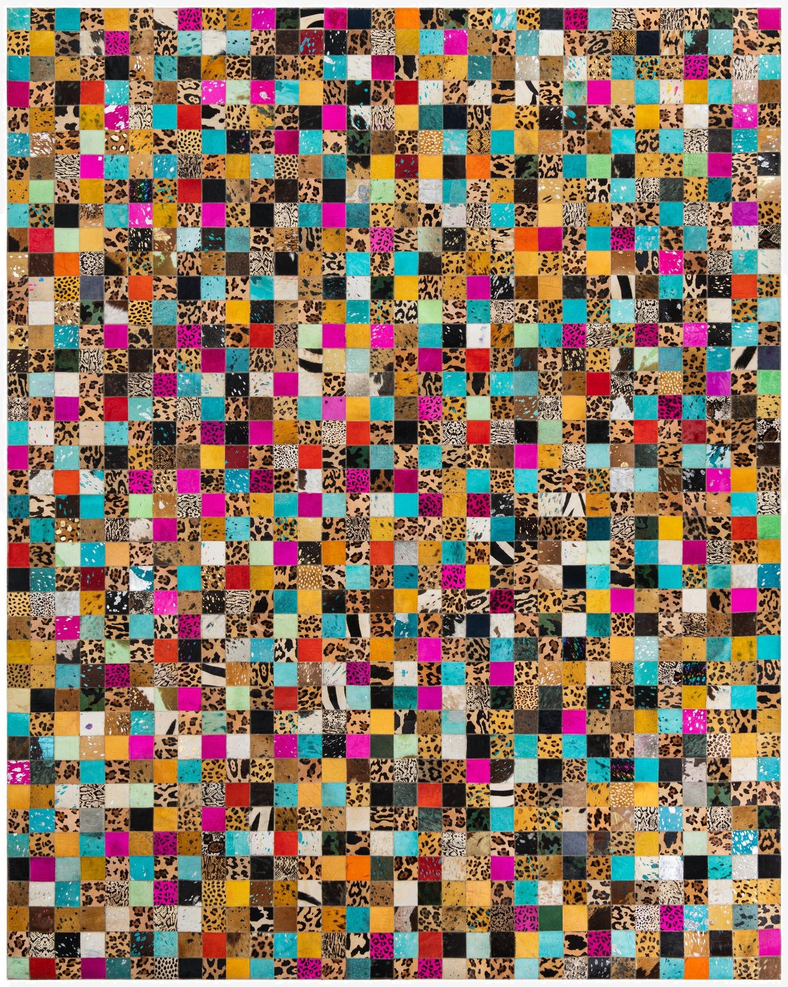  8' 1 x 10' Cowhide Leather Rug