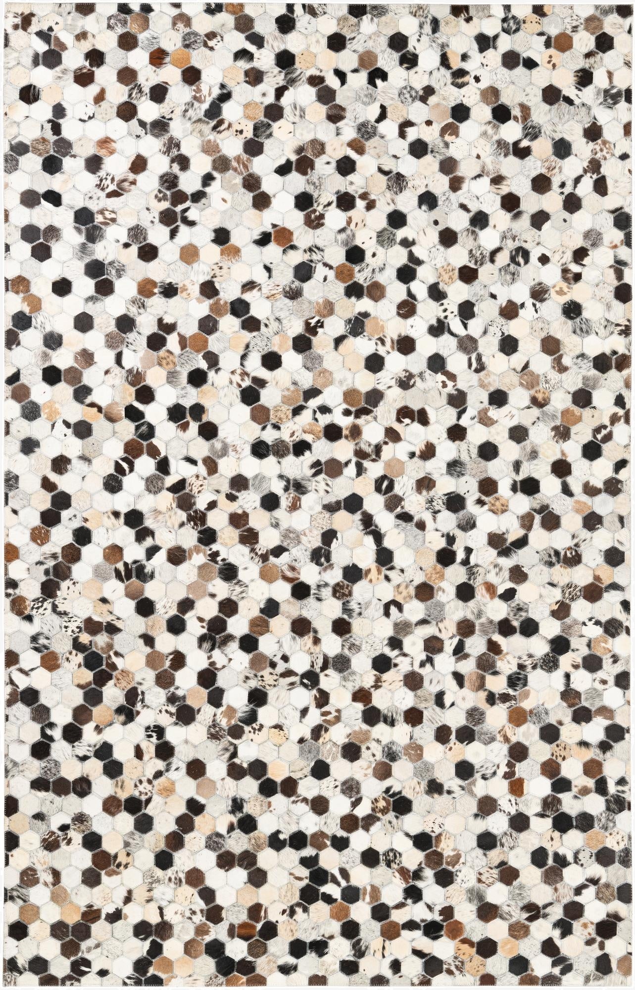  5' 1 x 8' Cowhide Leather Rug